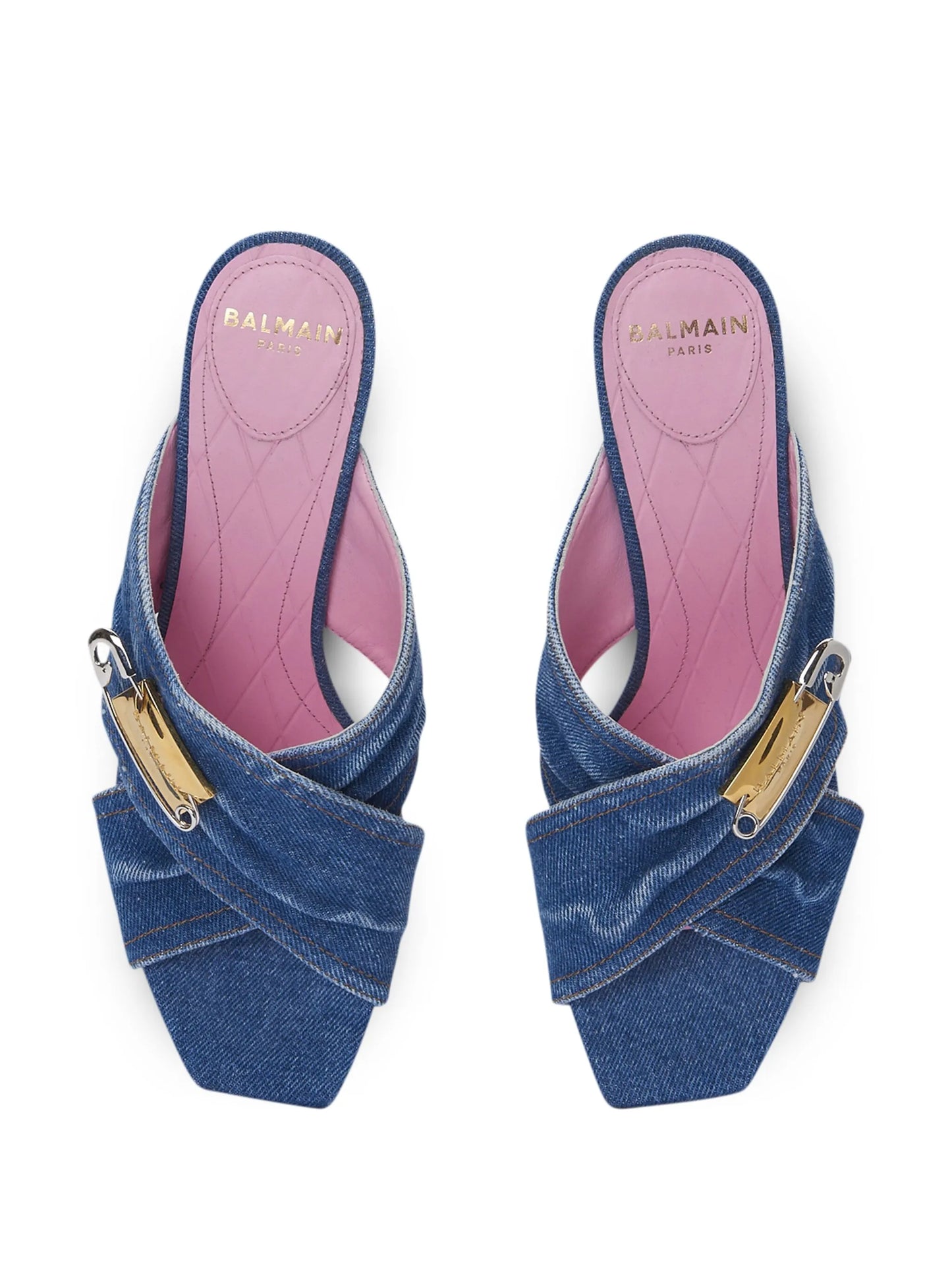 saftey-pin denim mules