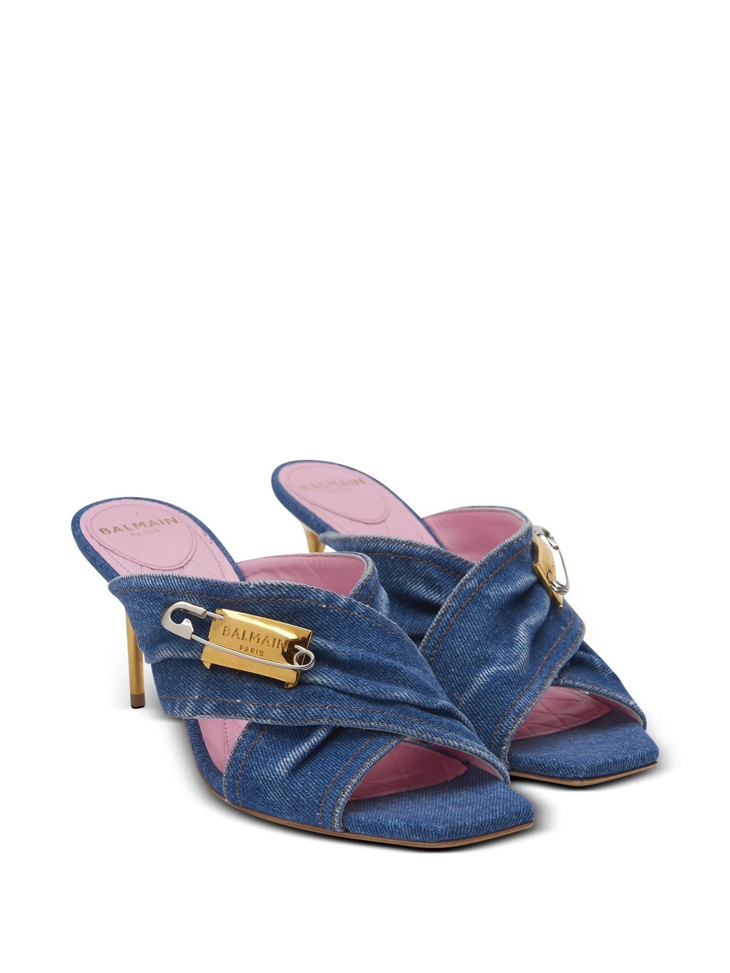 saftey-pin denim mules