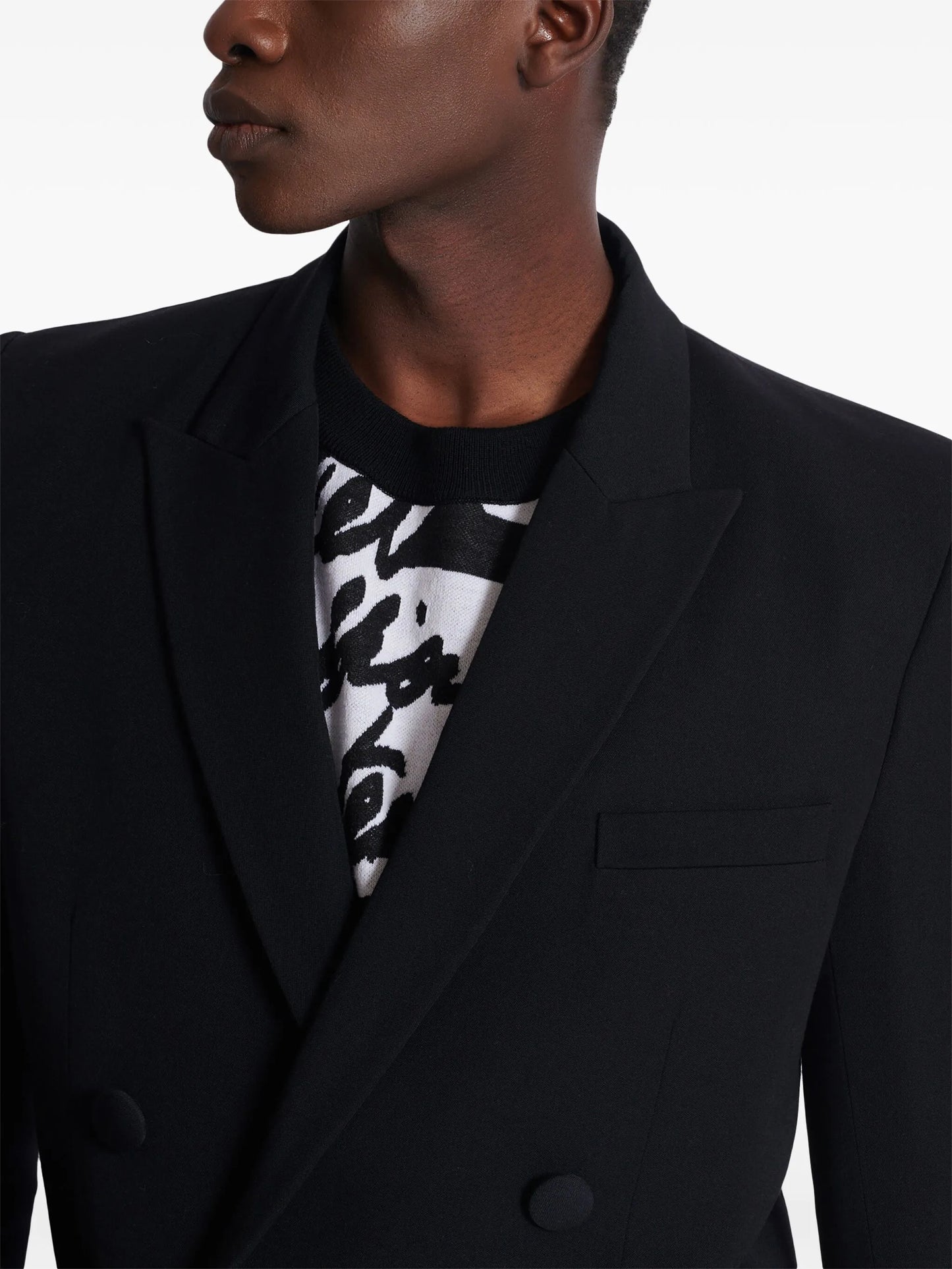 double-breasted wool blazer