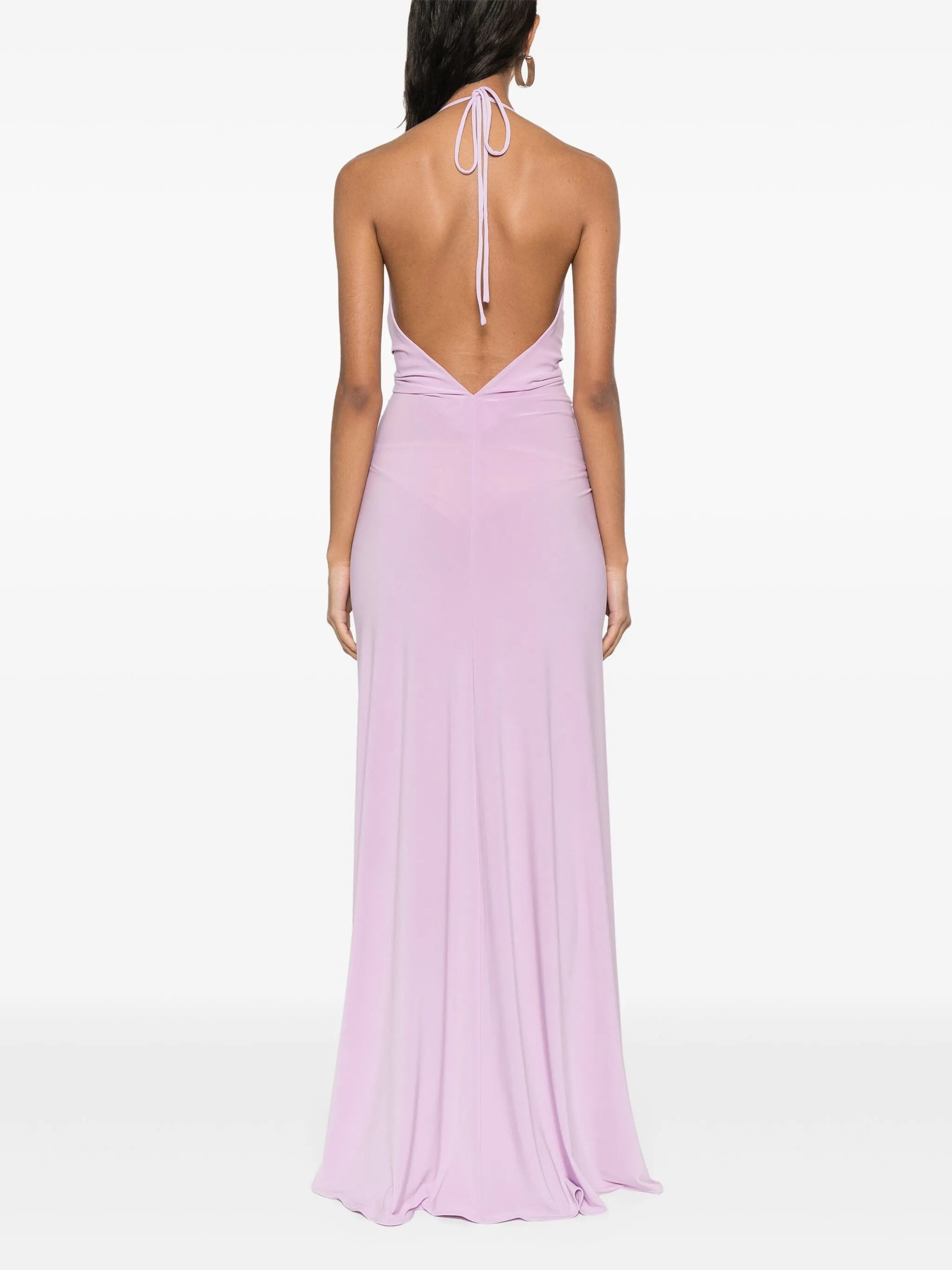 V-neck draped maxi dress