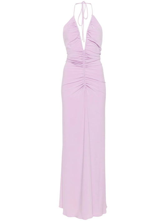 V-neck draped maxi dress
