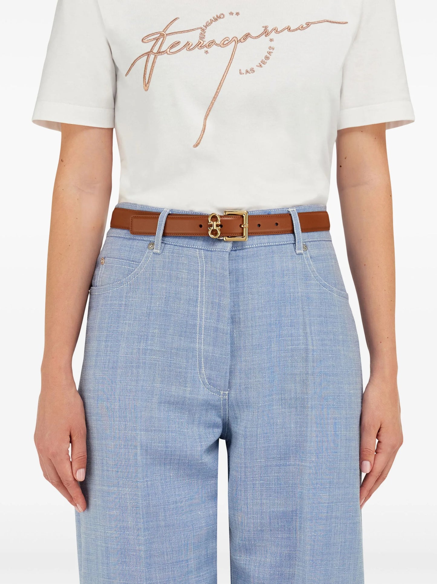 Gancini-plaque belt