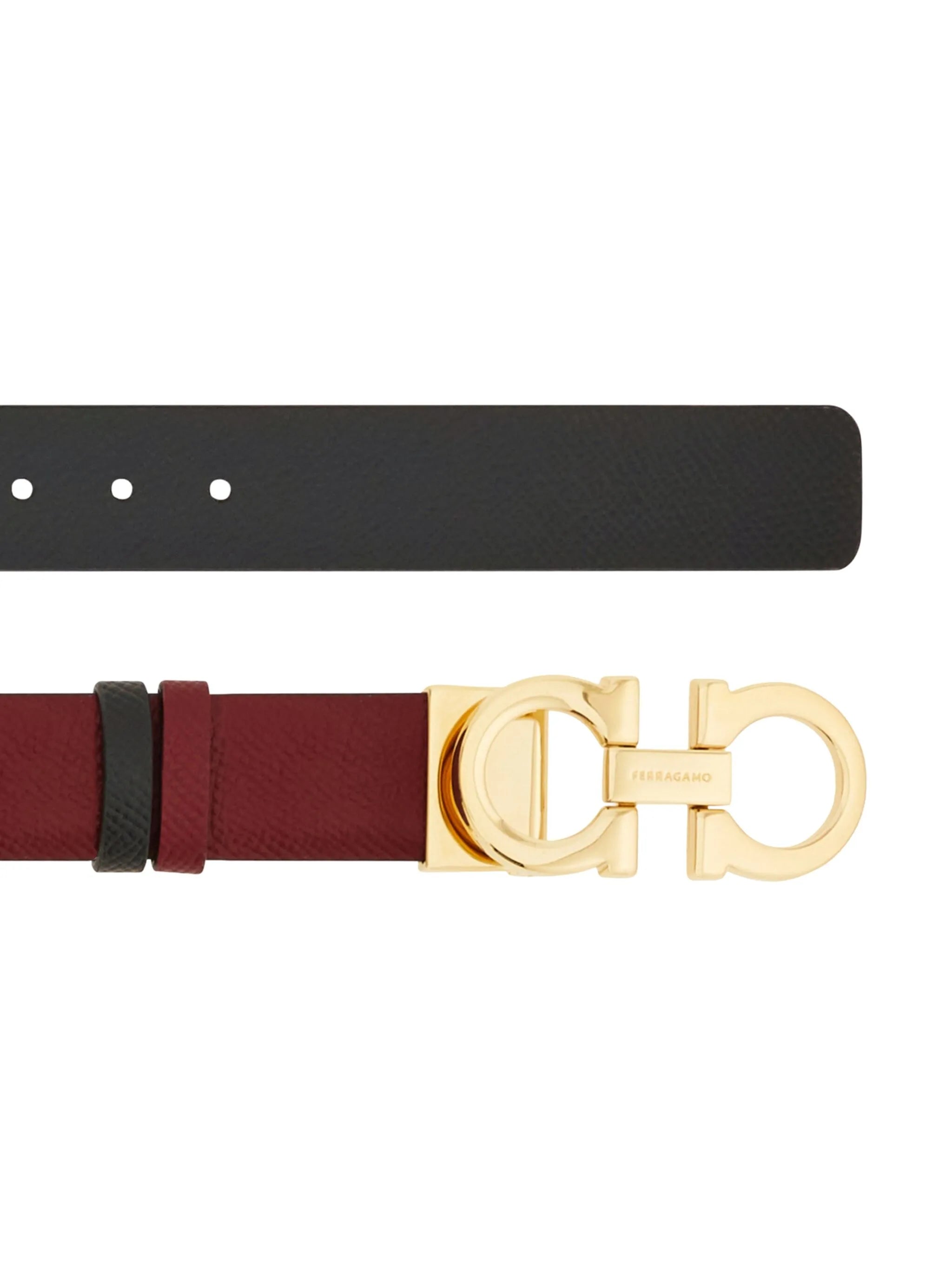 reversible Gancini-buckle belt