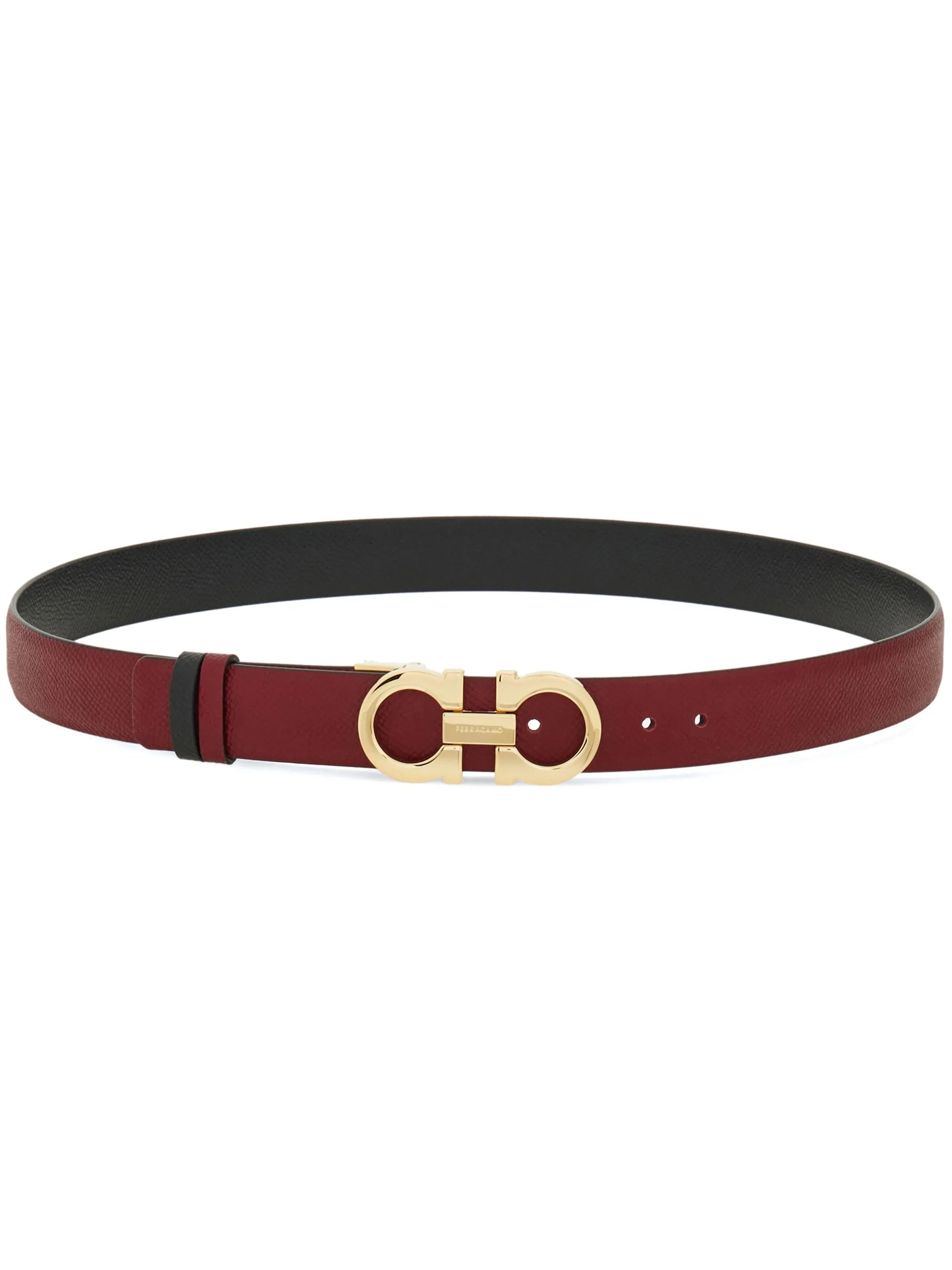 reversible Gancini-buckle belt