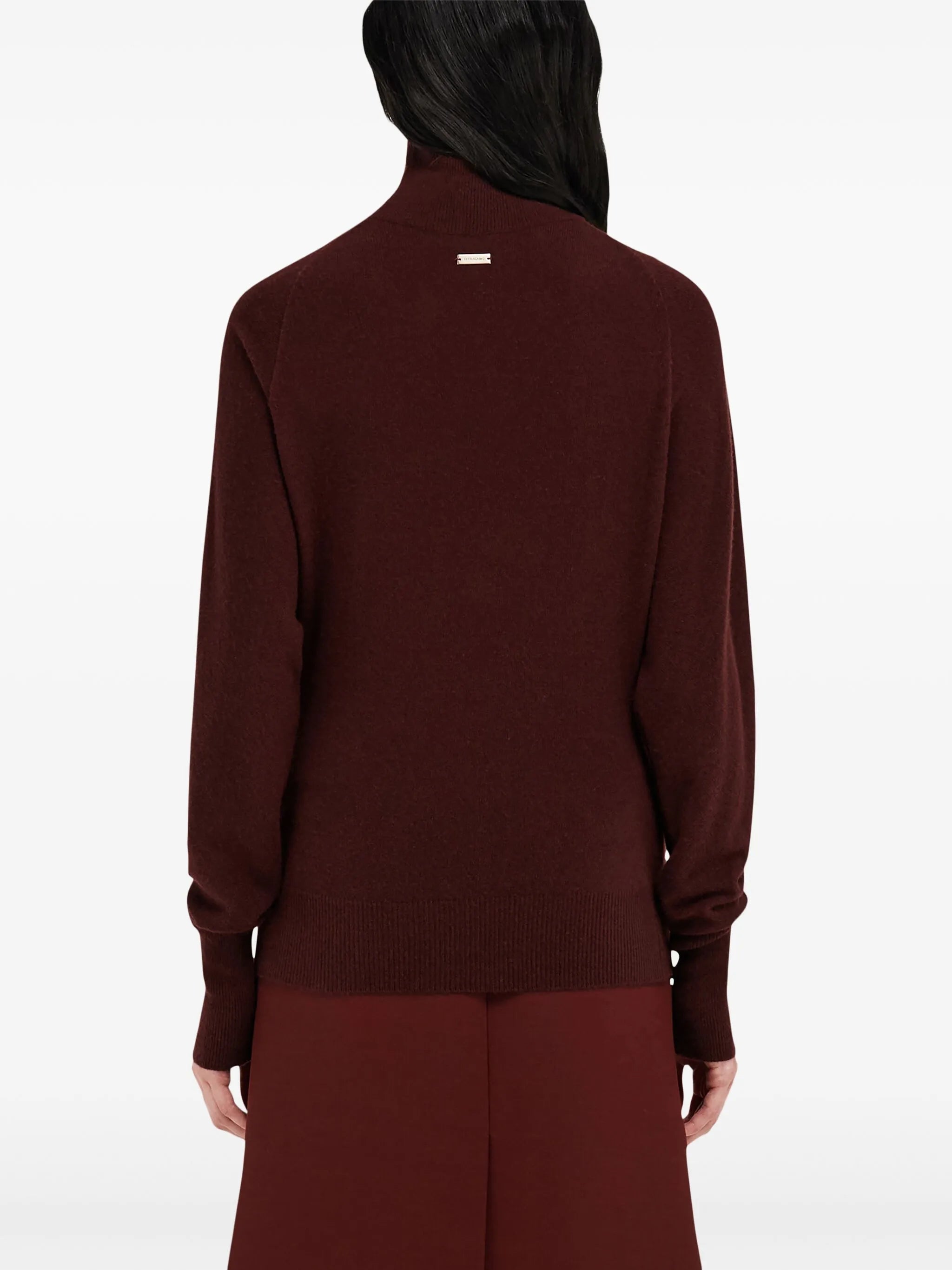 mock-neck cut-out jumper