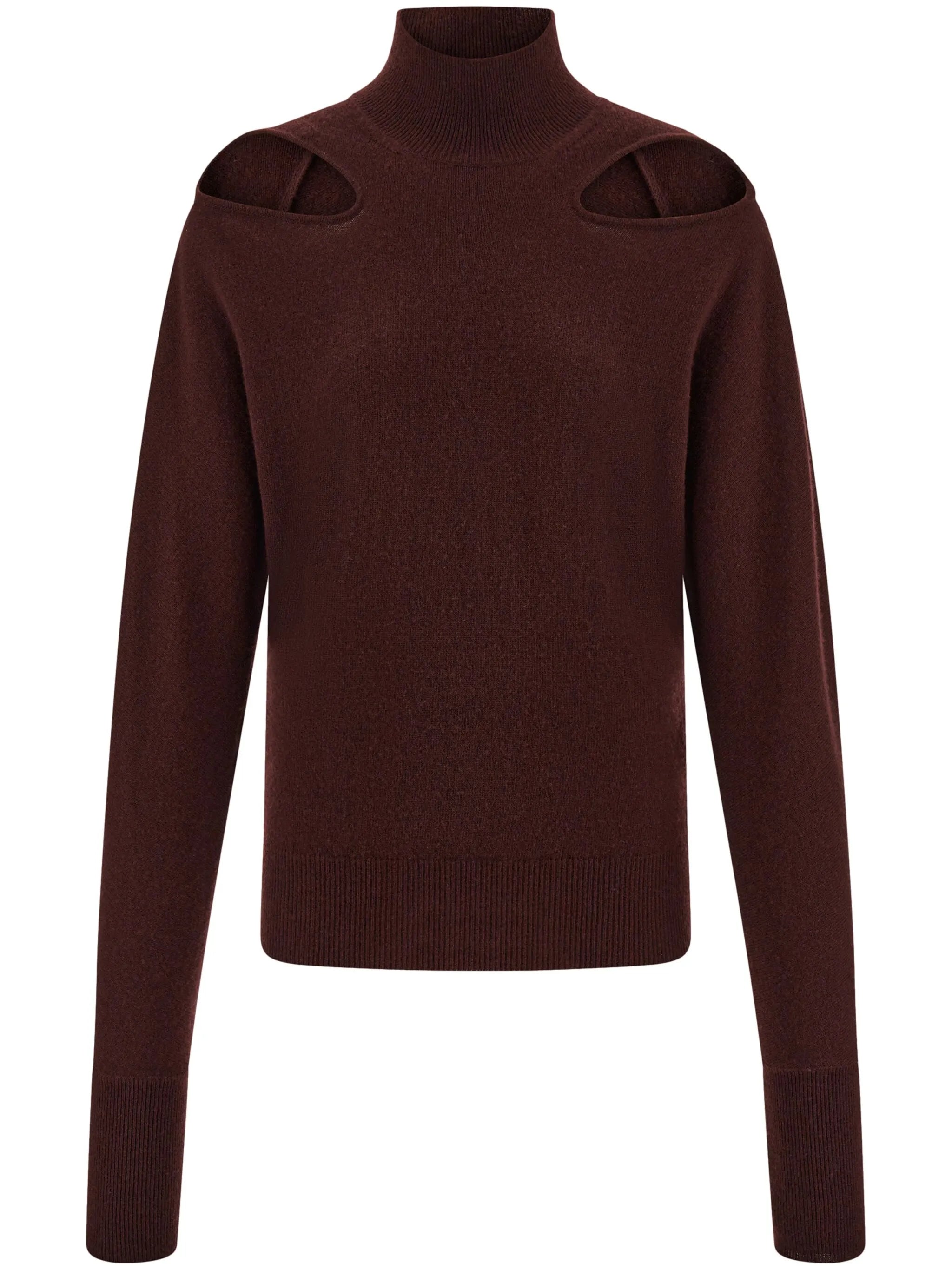 mock-neck cut-out jumper