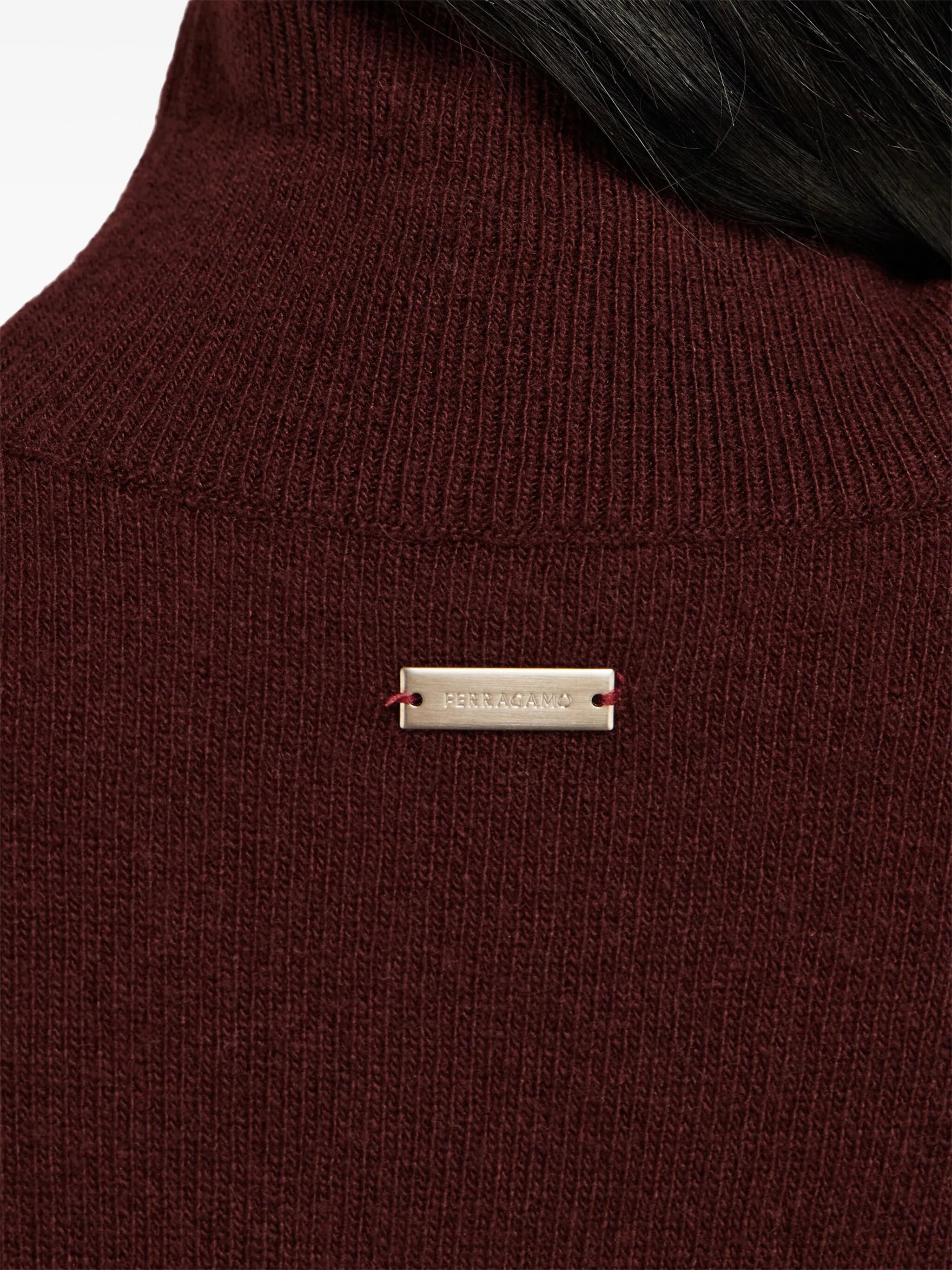 mock-neck cut-out jumper
