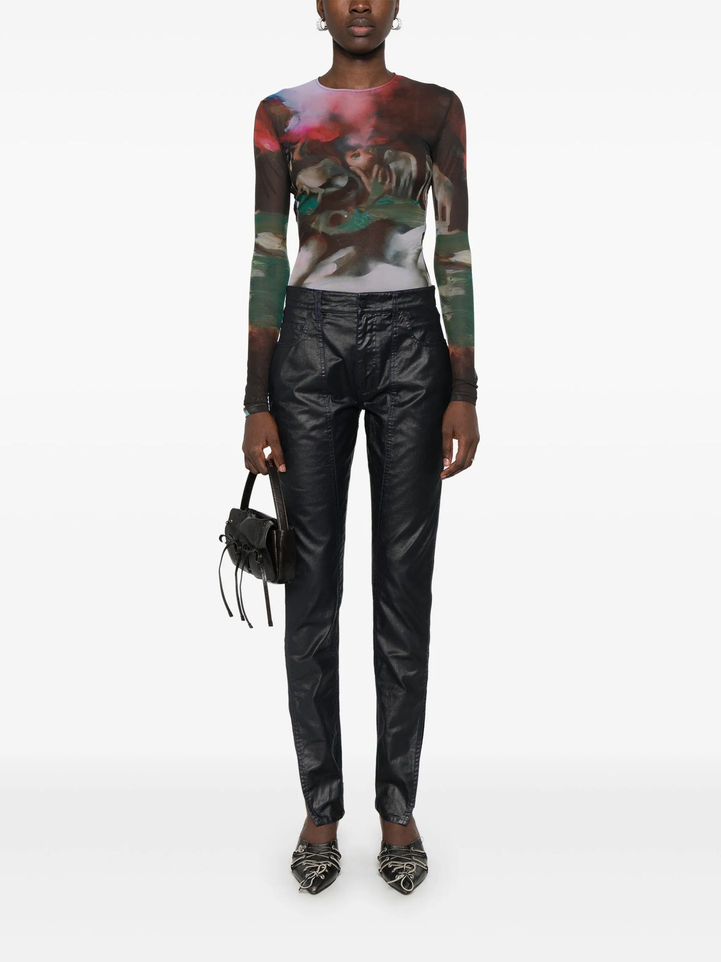 coated-finish trousers