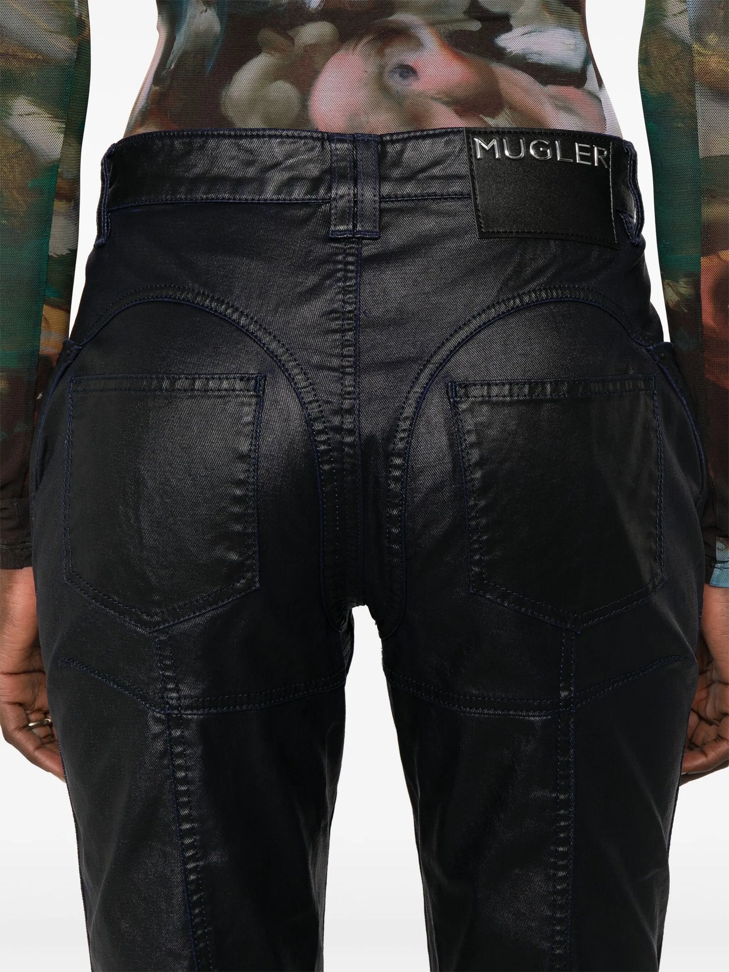 coated-finish trousers