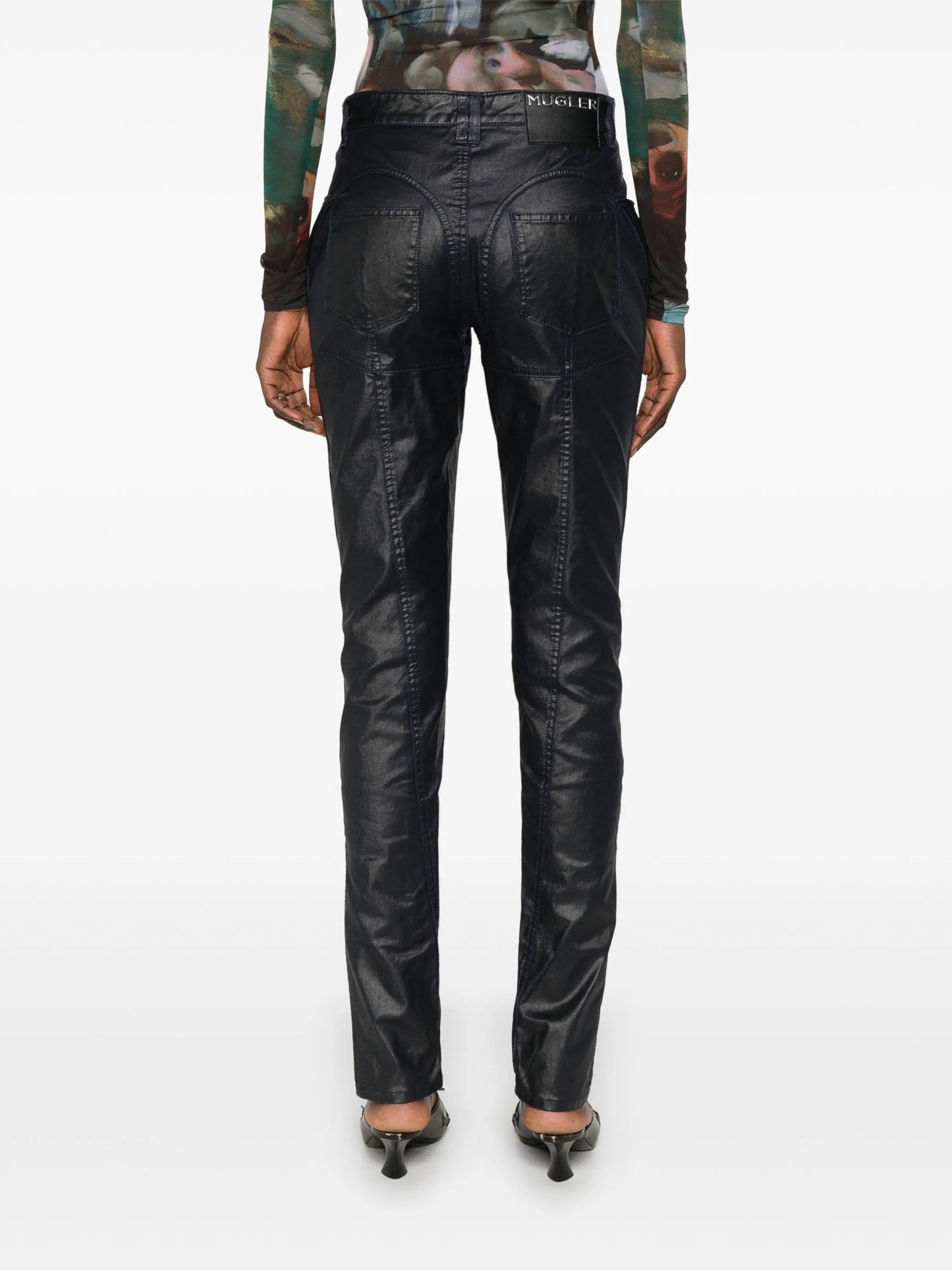 coated-finish trousers