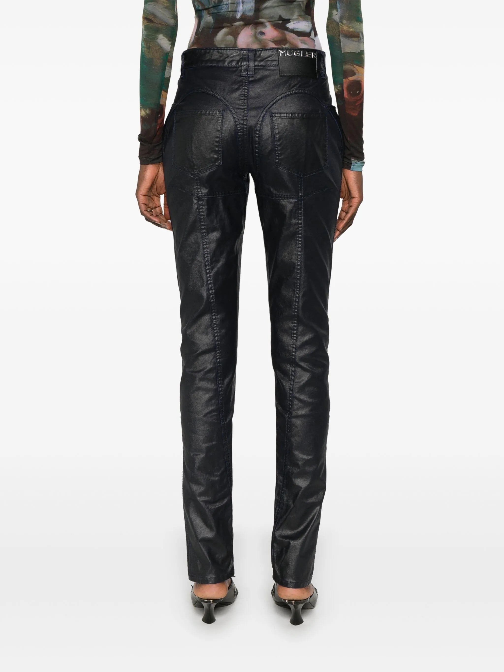 coated-finish trousers