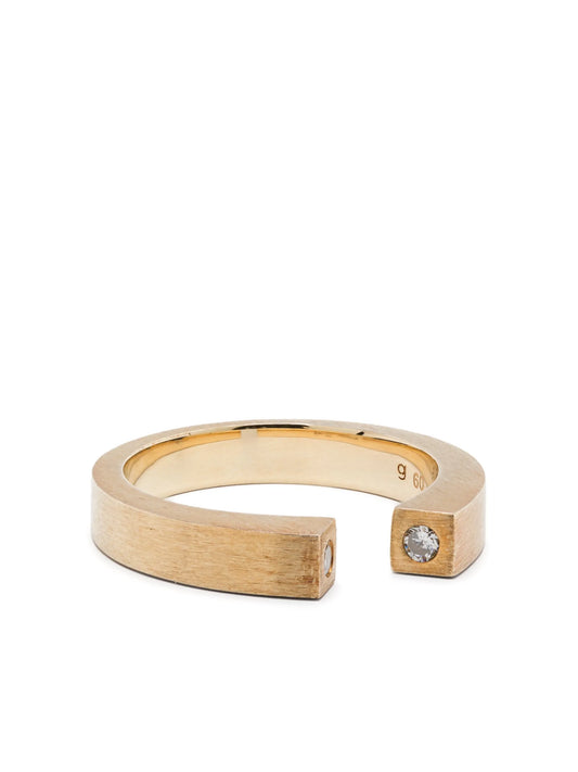 9K yellow gold Split diamond ring