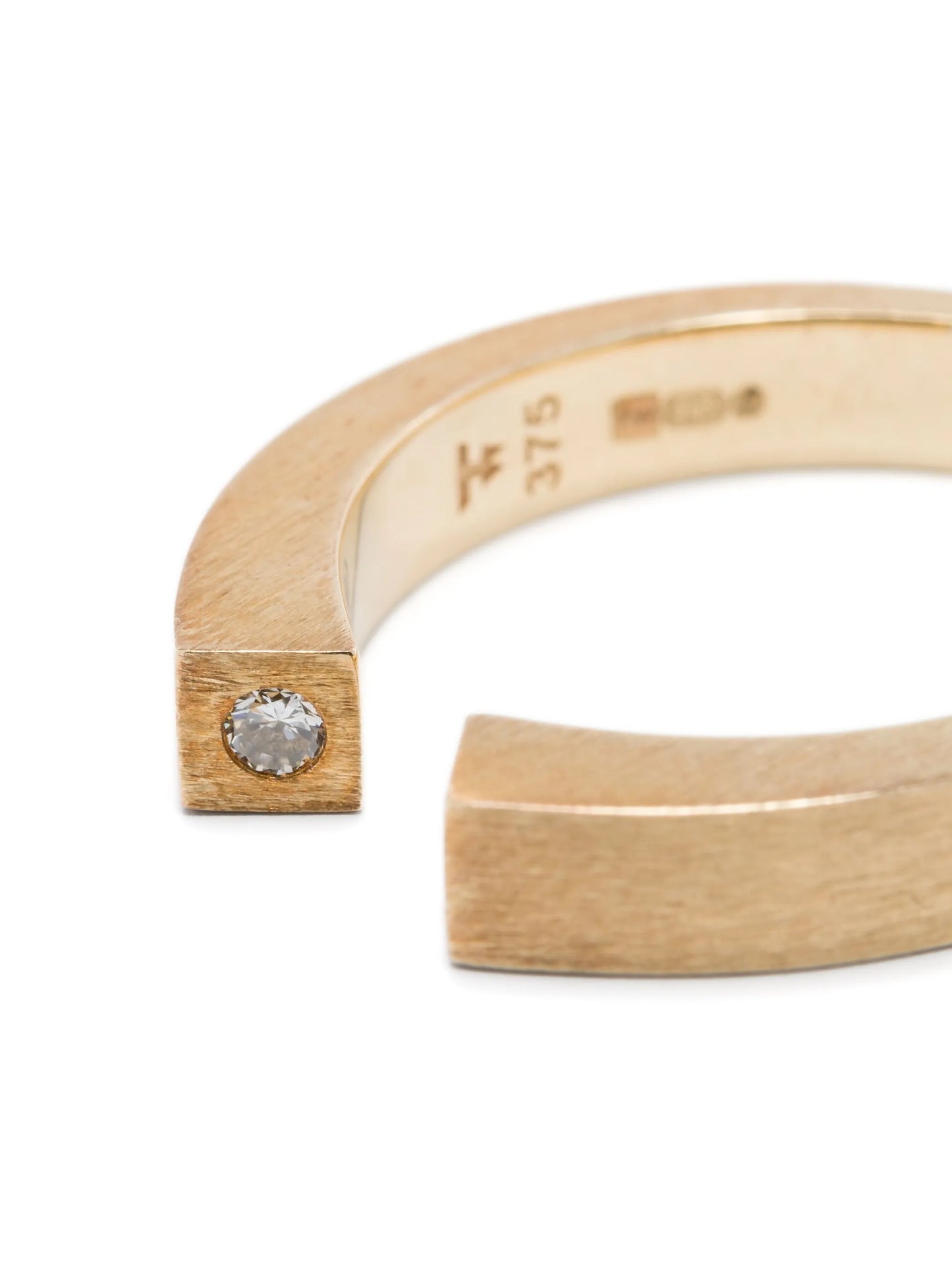 9K yellow gold Split diamond ring