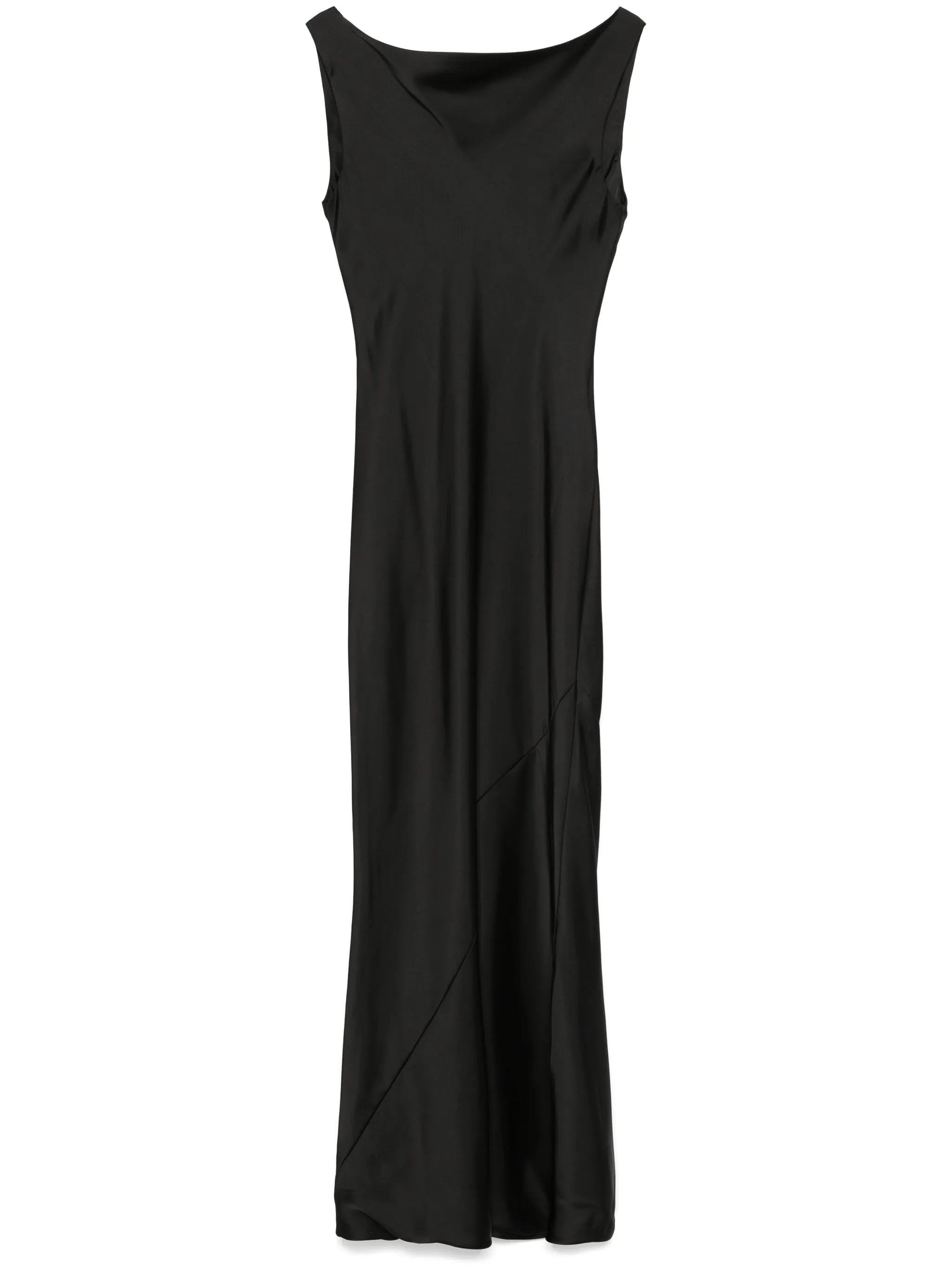 draped sleeveless gown