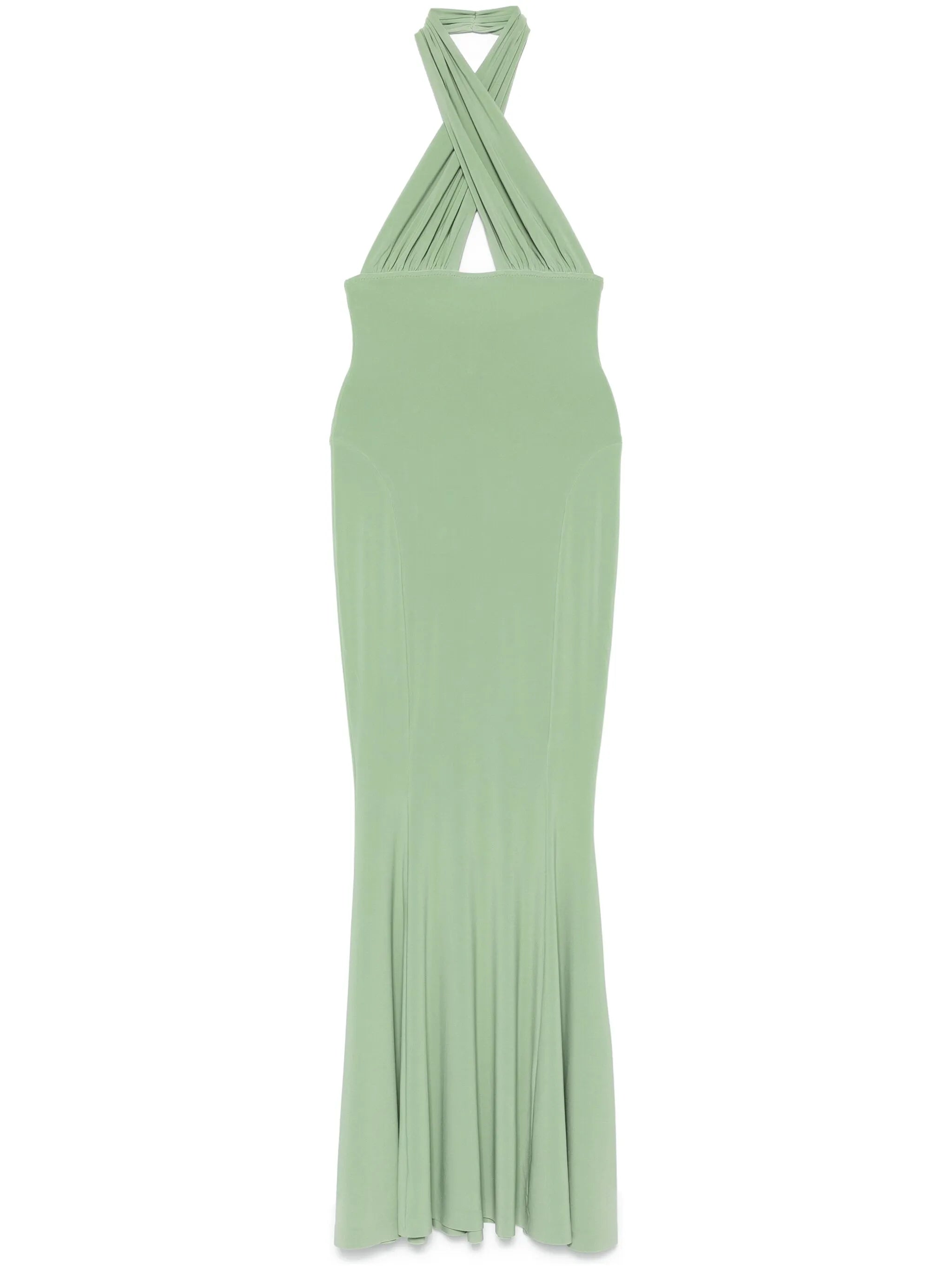 cross-halter fishtail gown