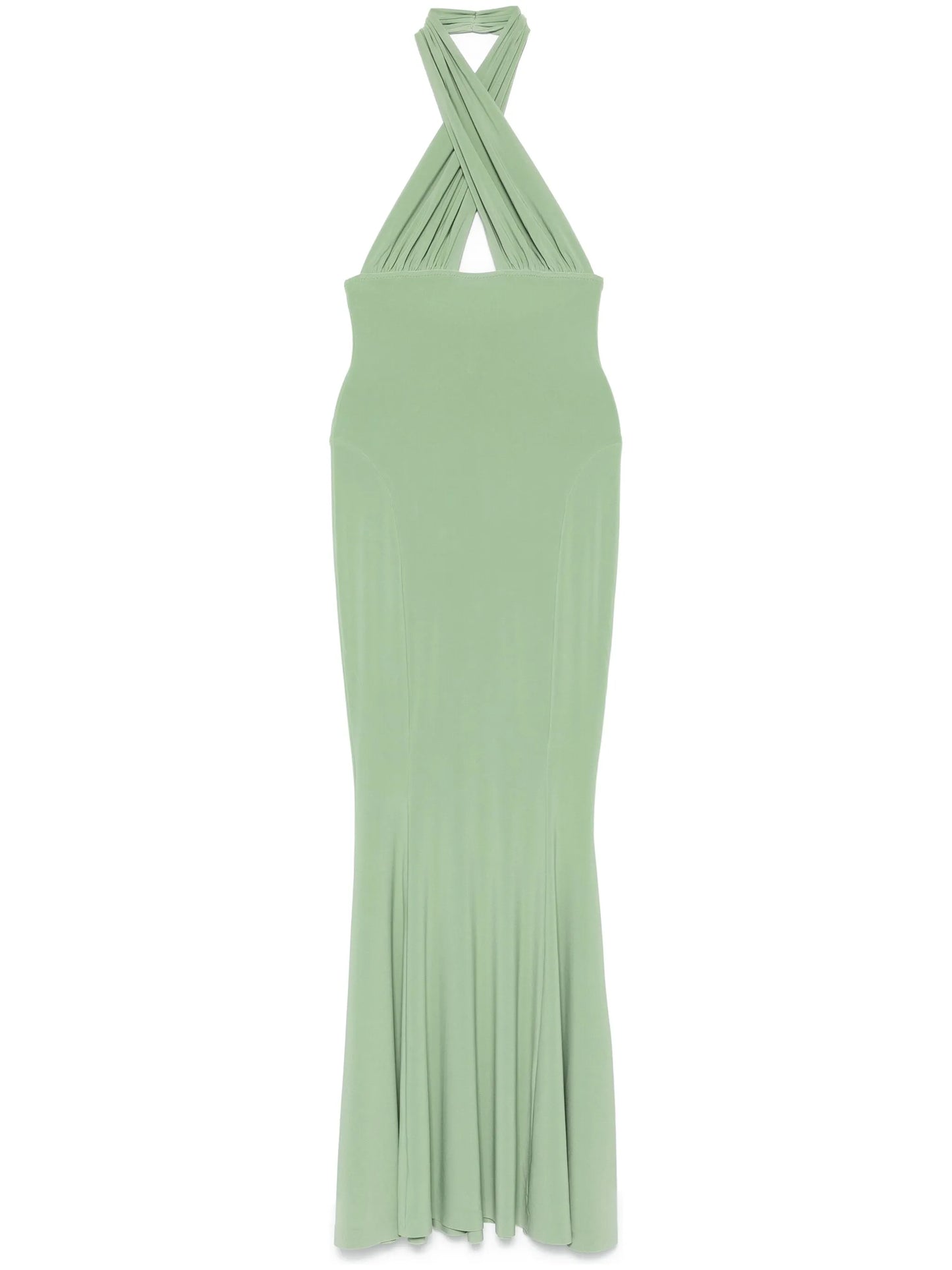 cross-halter fishtail gown