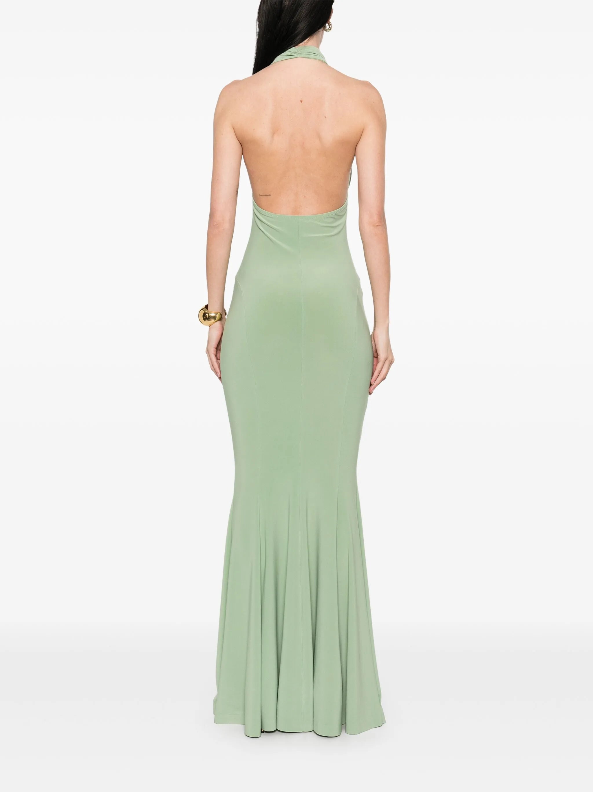 cross-halter fishtail gown