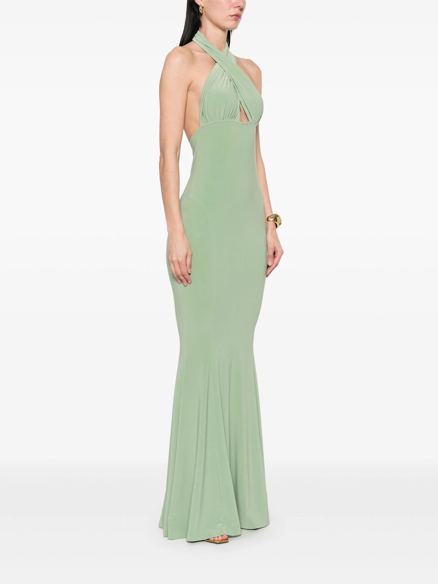 cross-halter fishtail gown