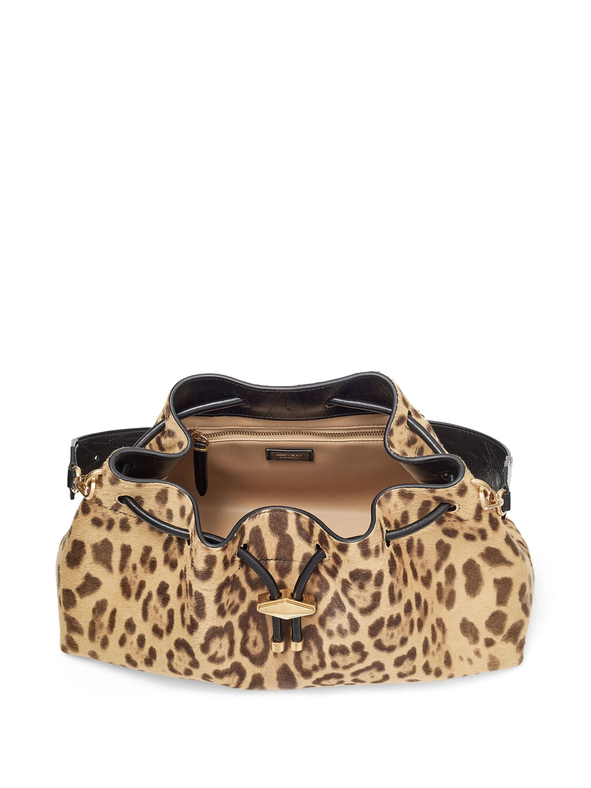 Cinch leopard-print shoulder bag