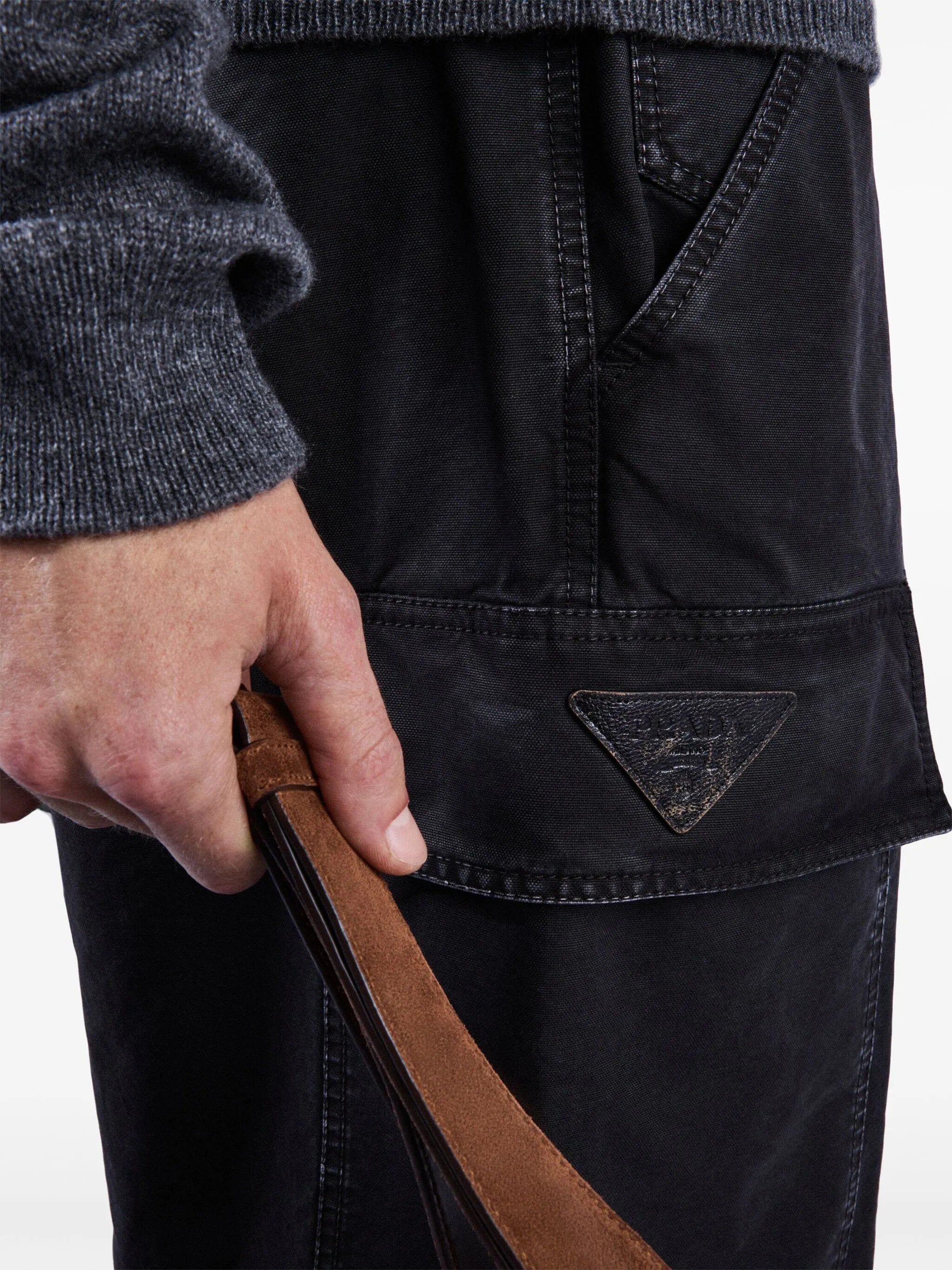 Garment-dyed cotton trousers