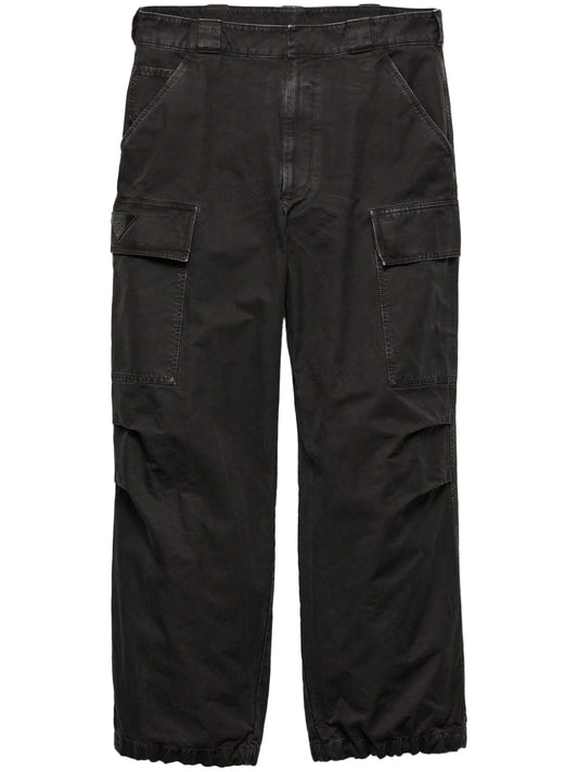 Garment-dyed cotton trousers