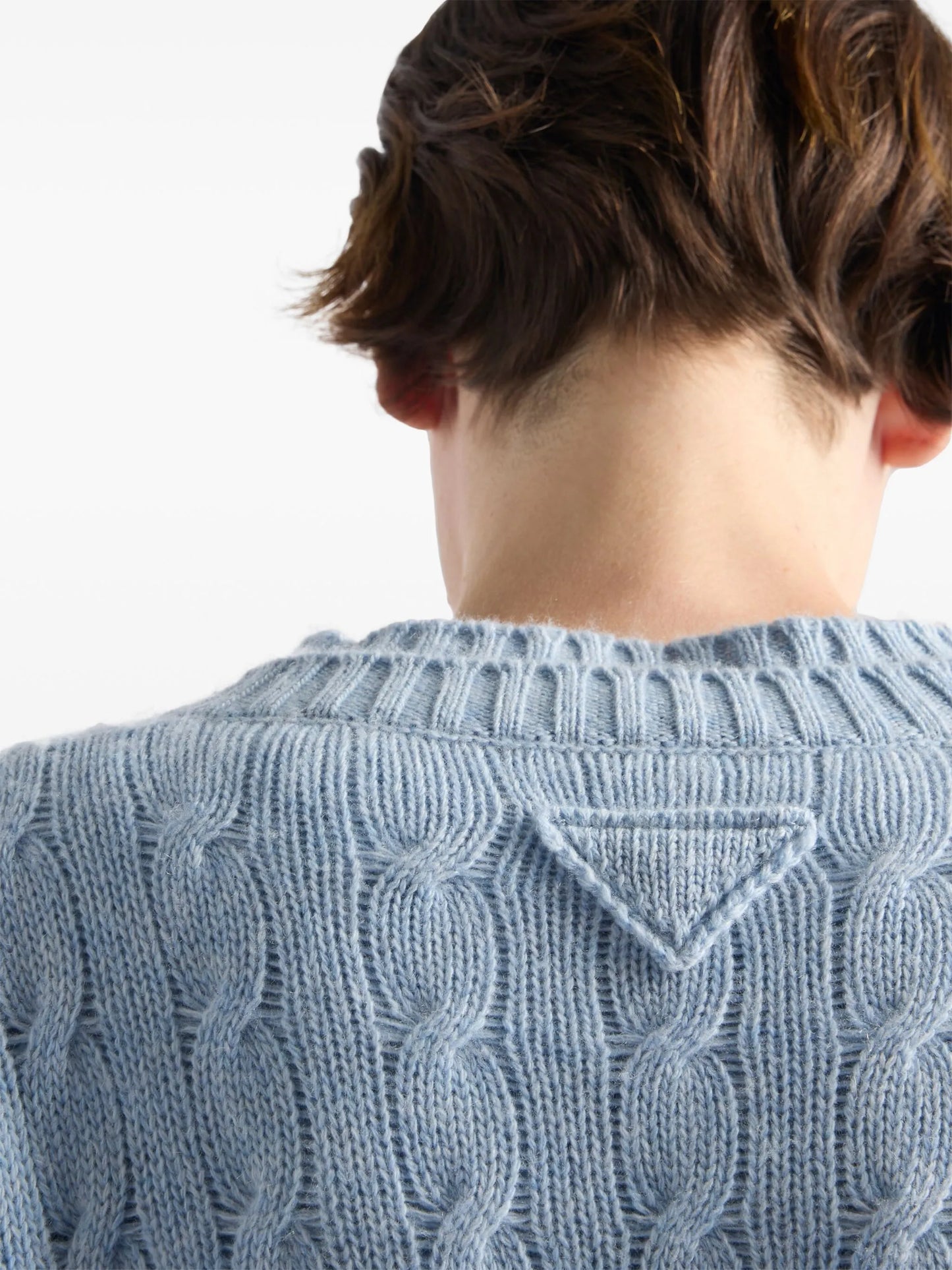 cable-knit buttoned cardigan