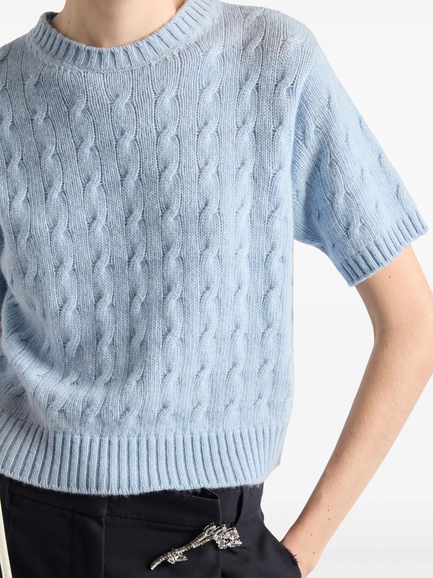Cable-knit cashmere sweater
