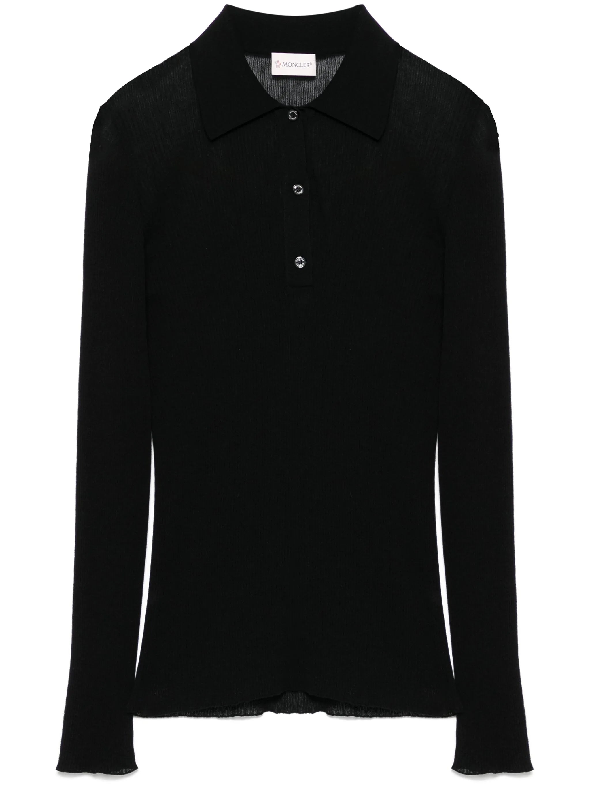 fine-ribbed polo top
