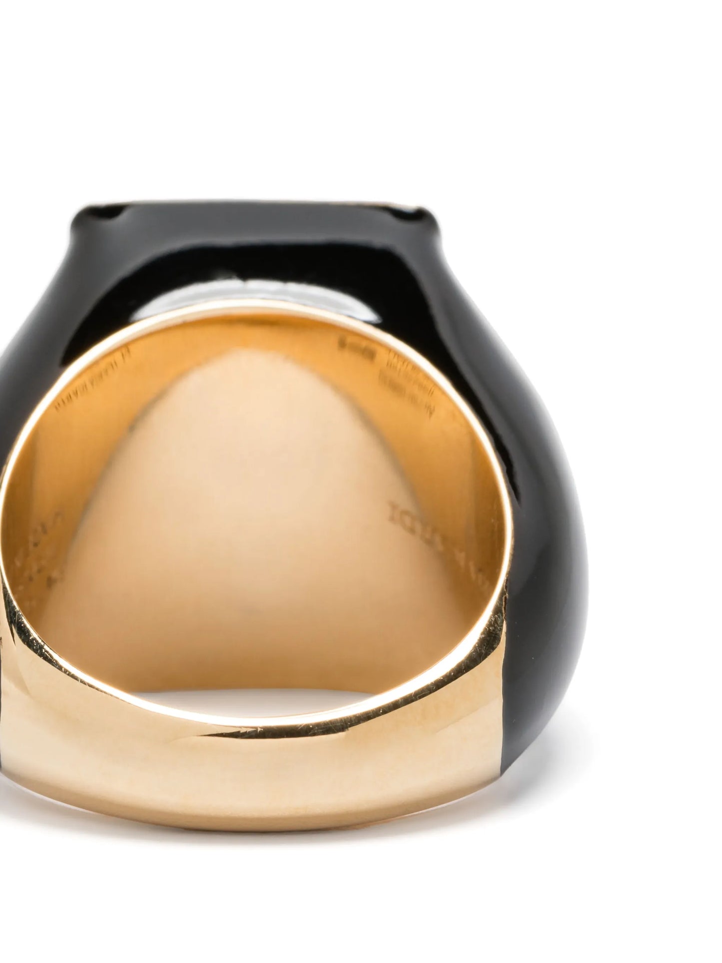 18K yellow gold Tuxedo diamond signet ring