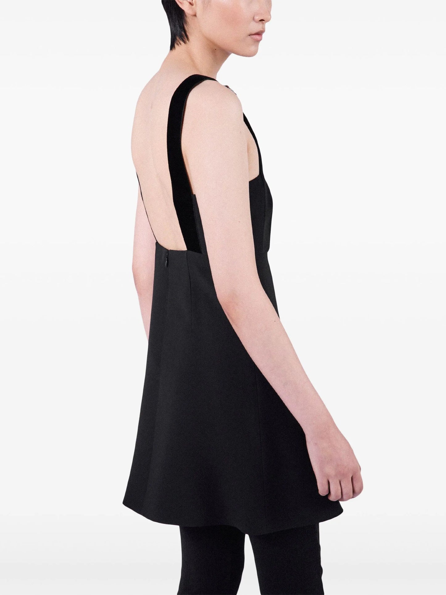embroidered cady mini dress