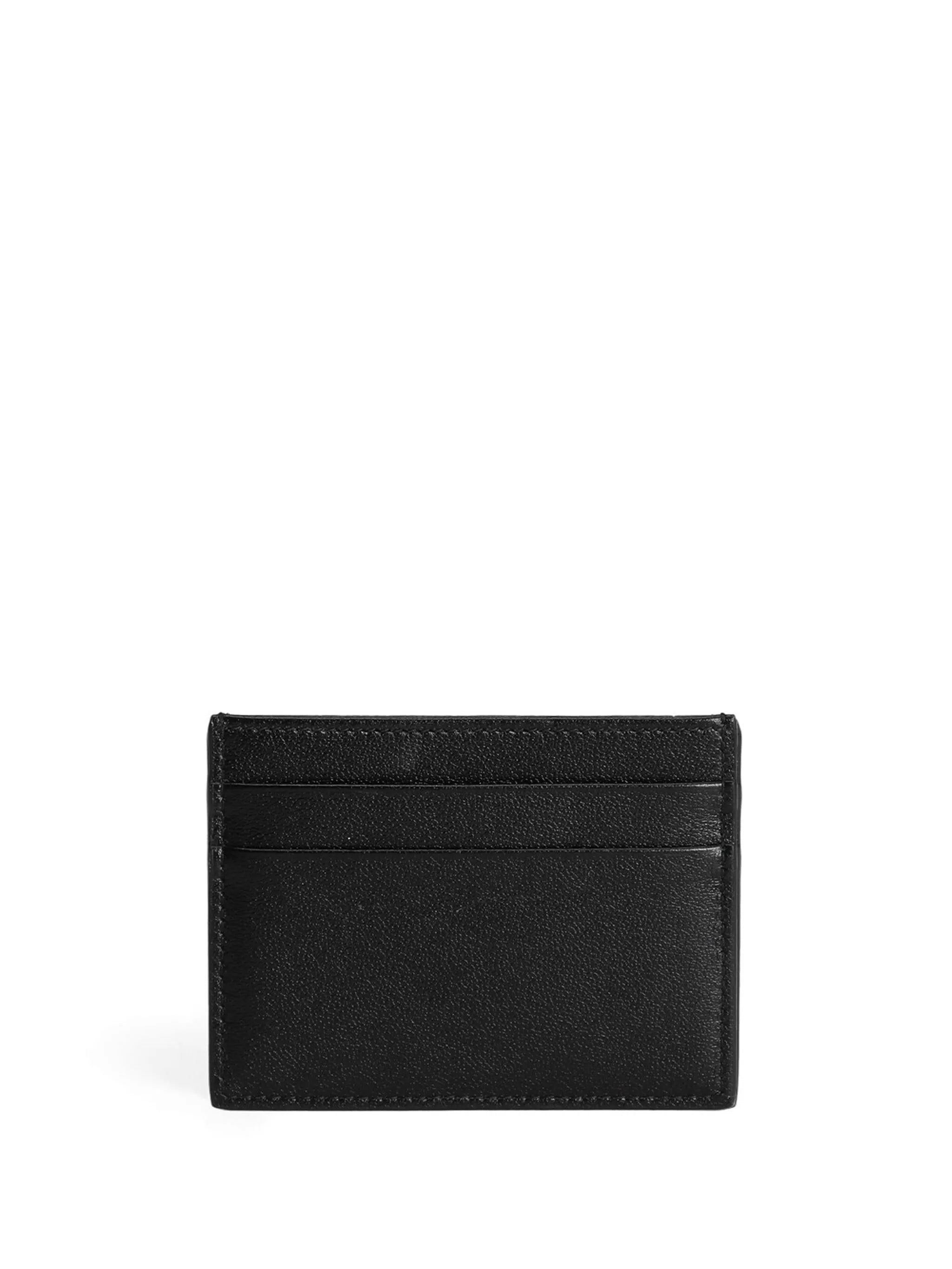 logo-print leather cardholder