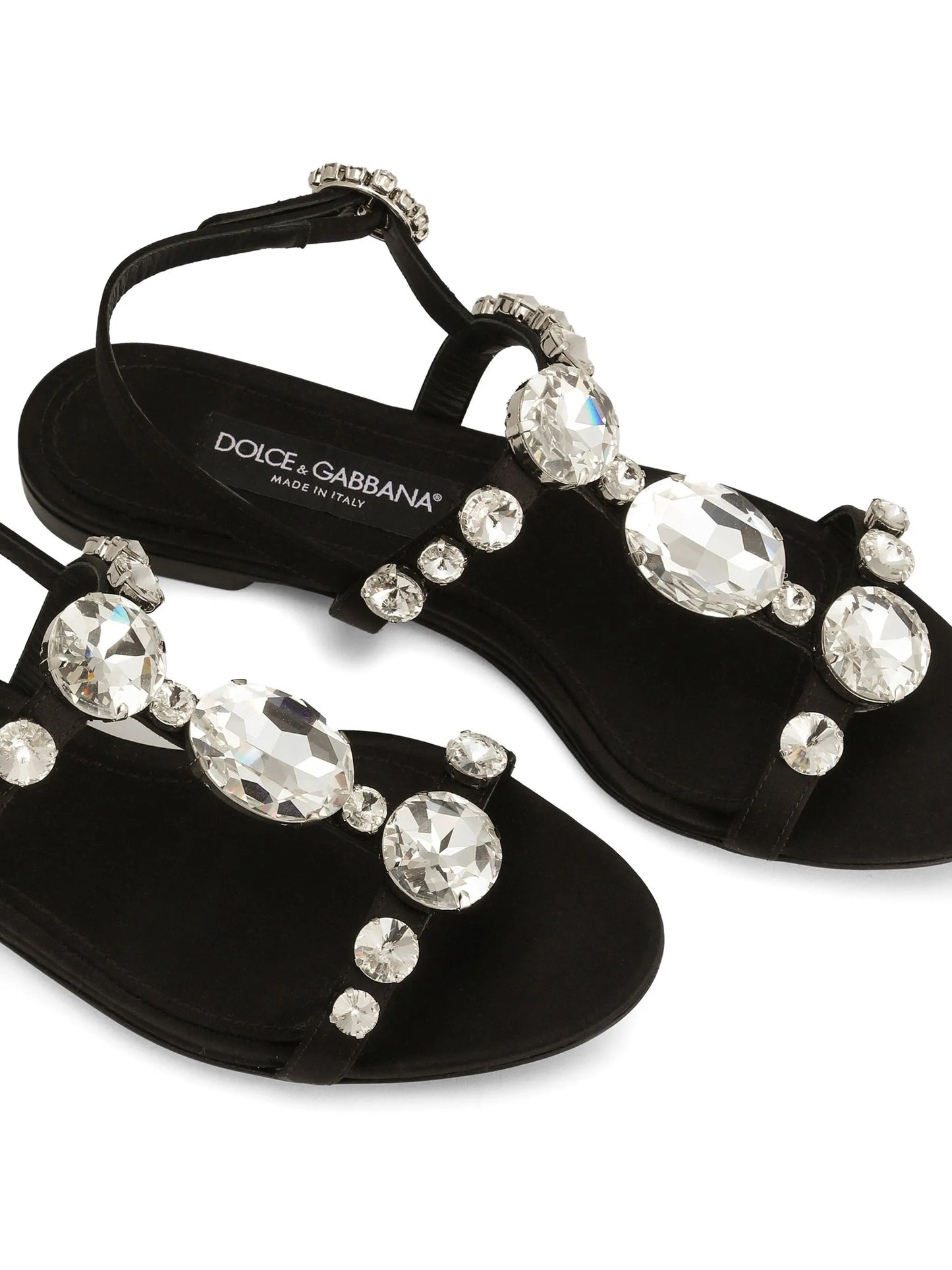 crystal-embellished satin sandals