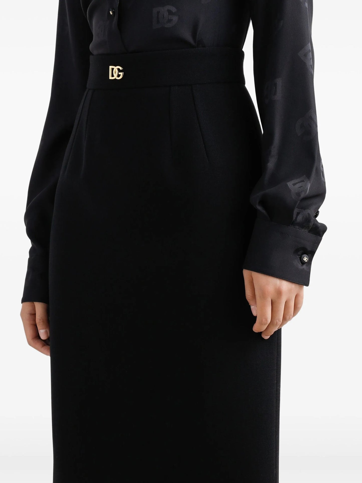 DNA logo-plaque pencil skirt