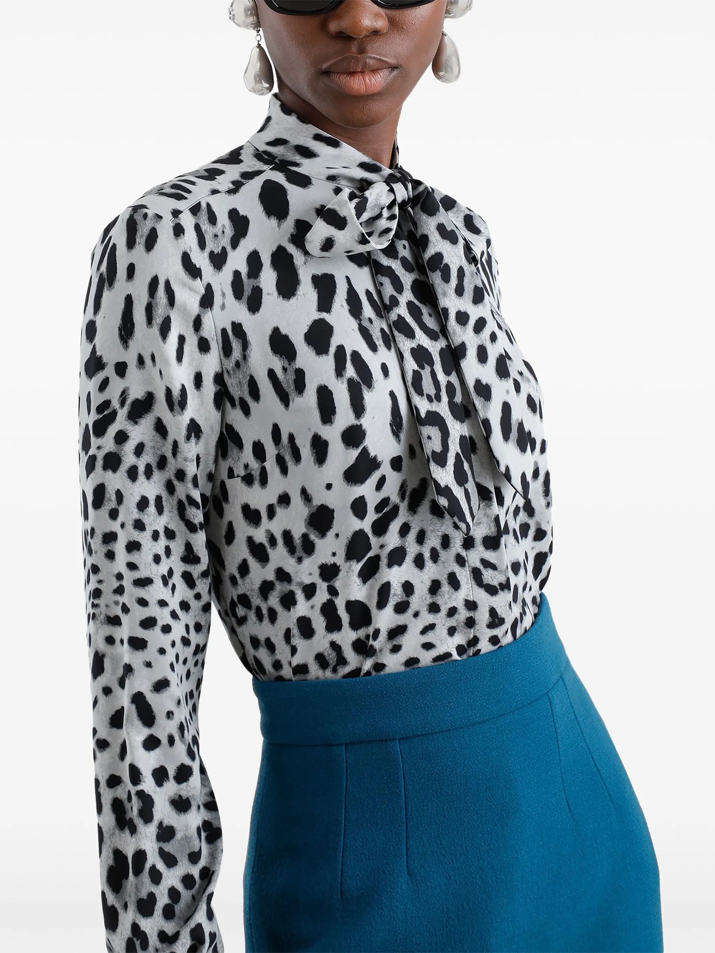 animal-print blouse