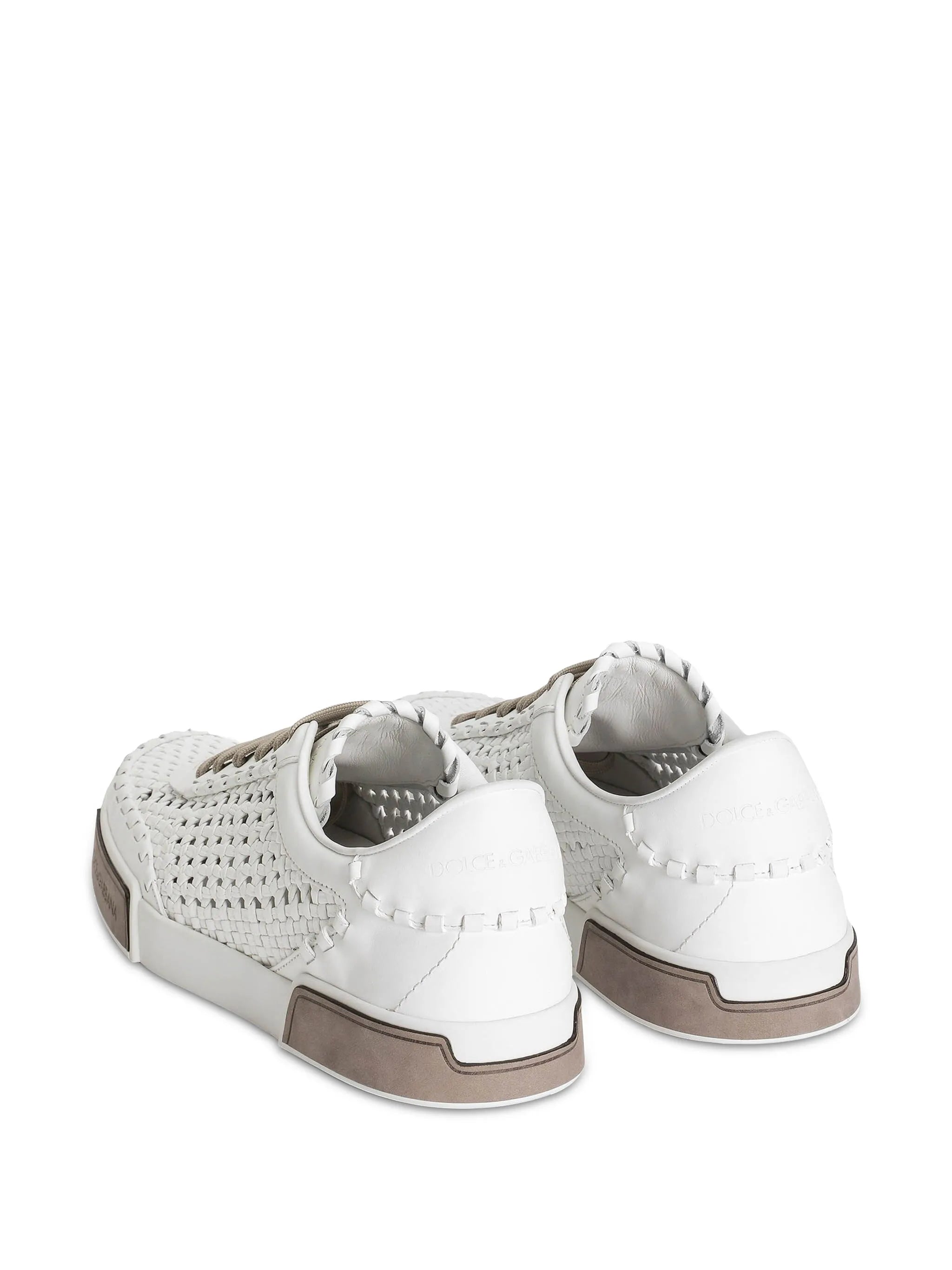 woven leather sneakers