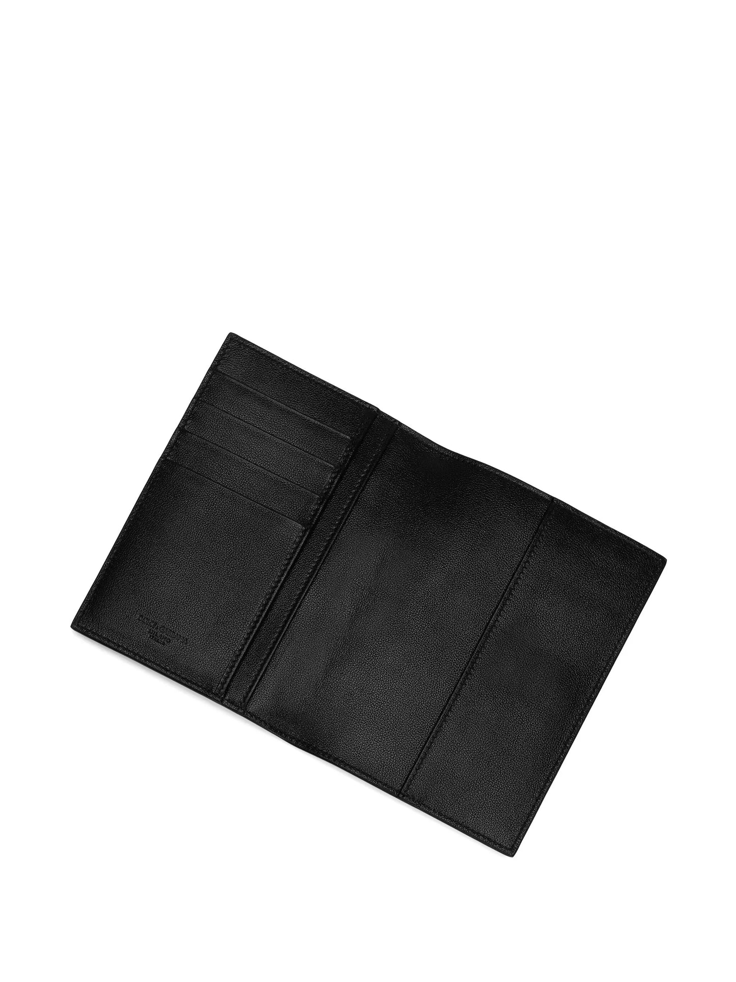 logo-print leather passport holder