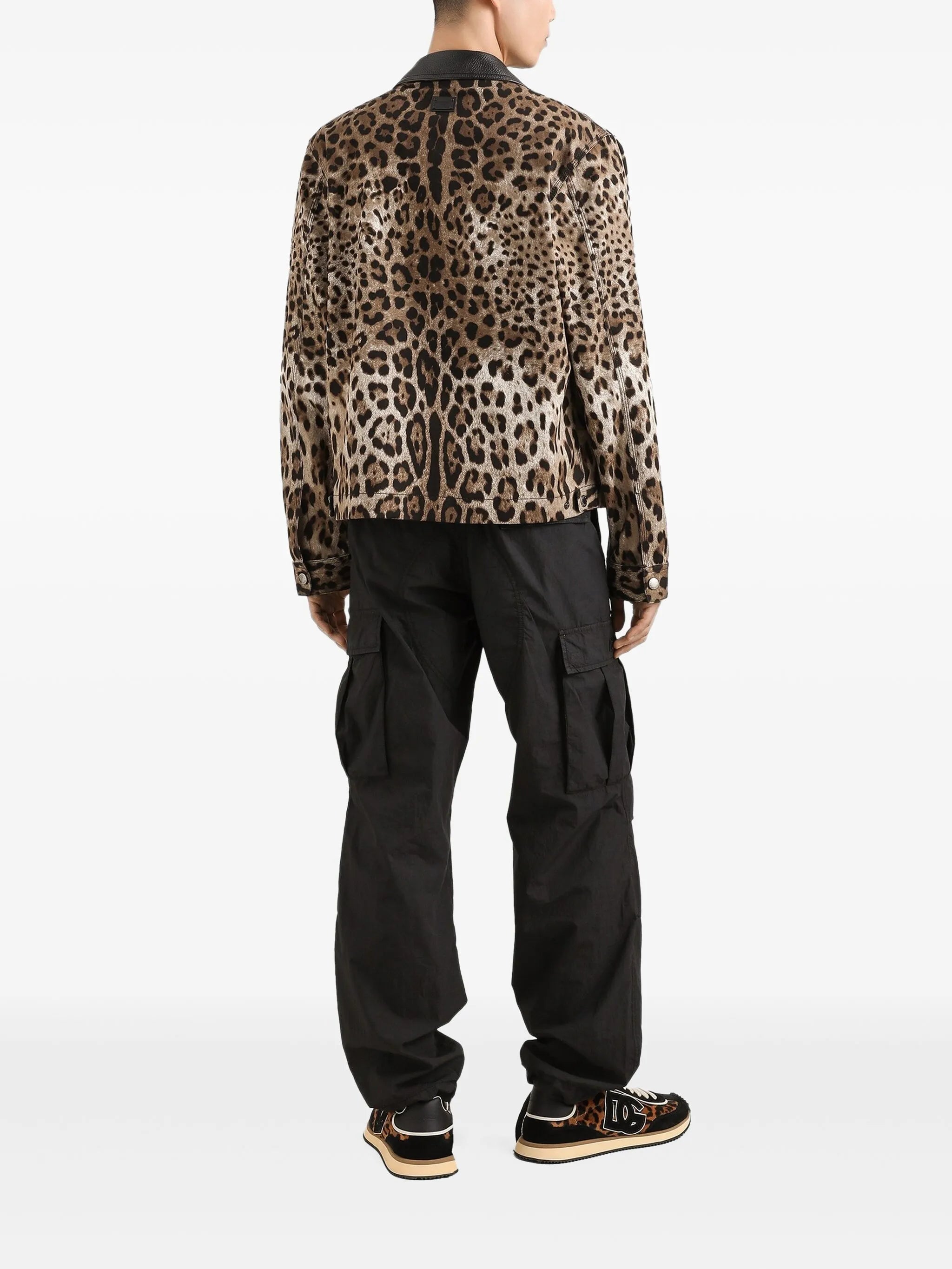leopard-print bomber jacket