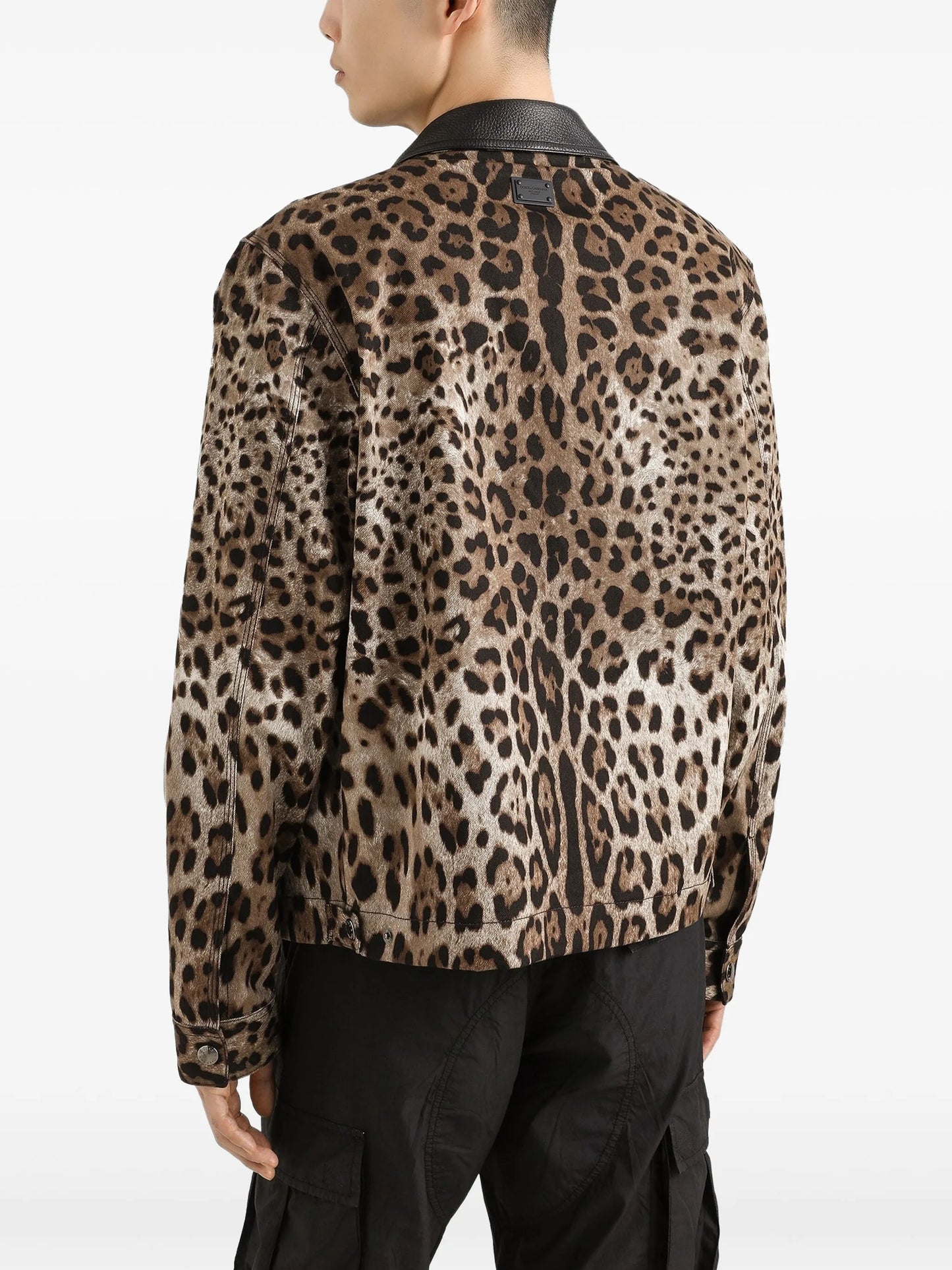 leopard-print bomber jacket