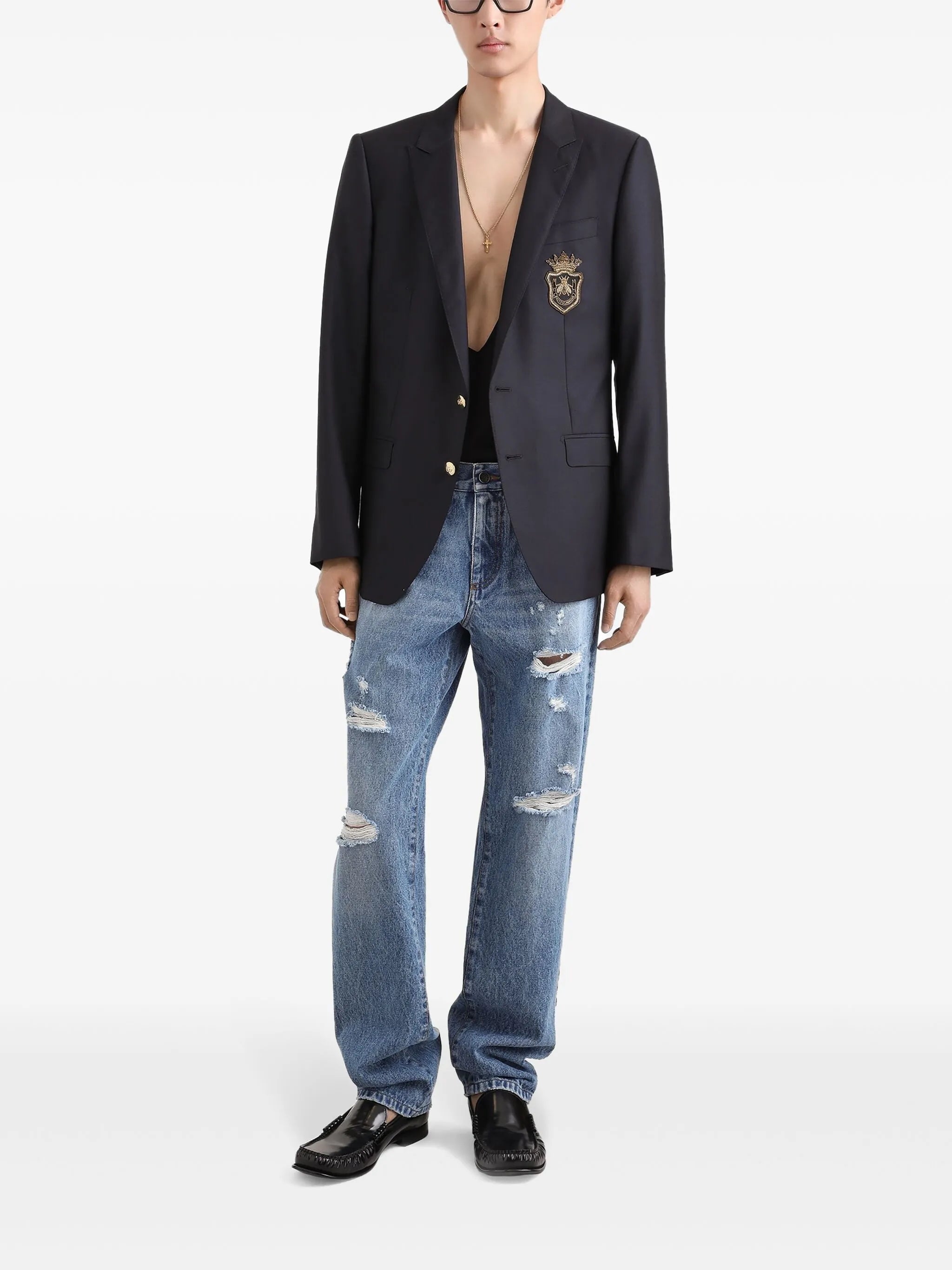 logo-appliqué blazer
