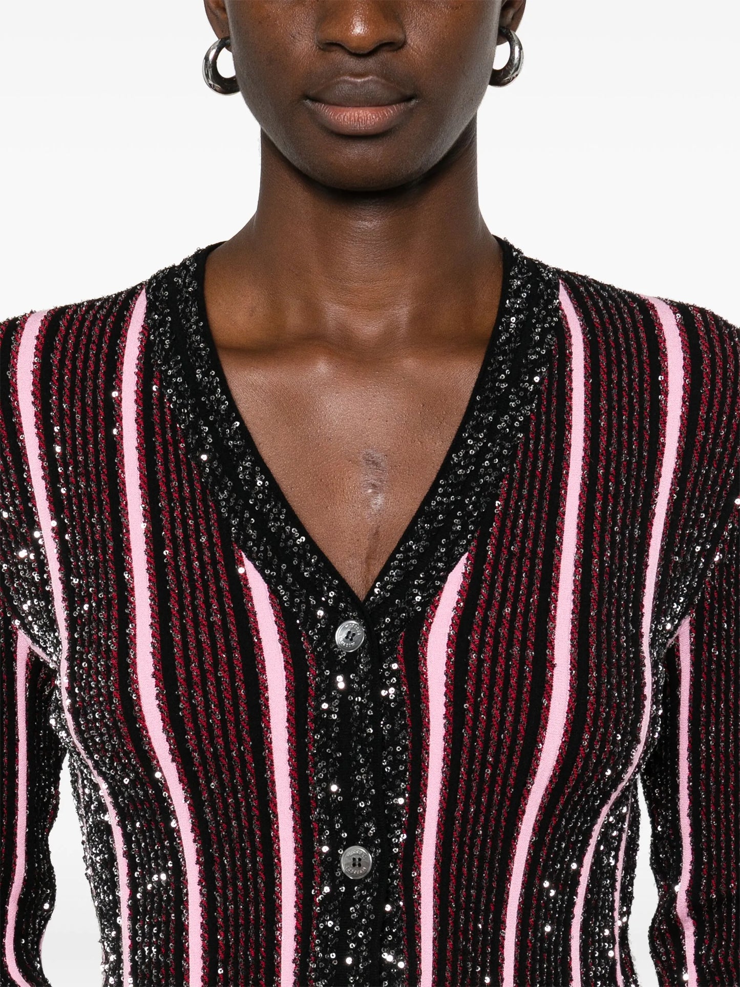 sequined ribbed cardigan