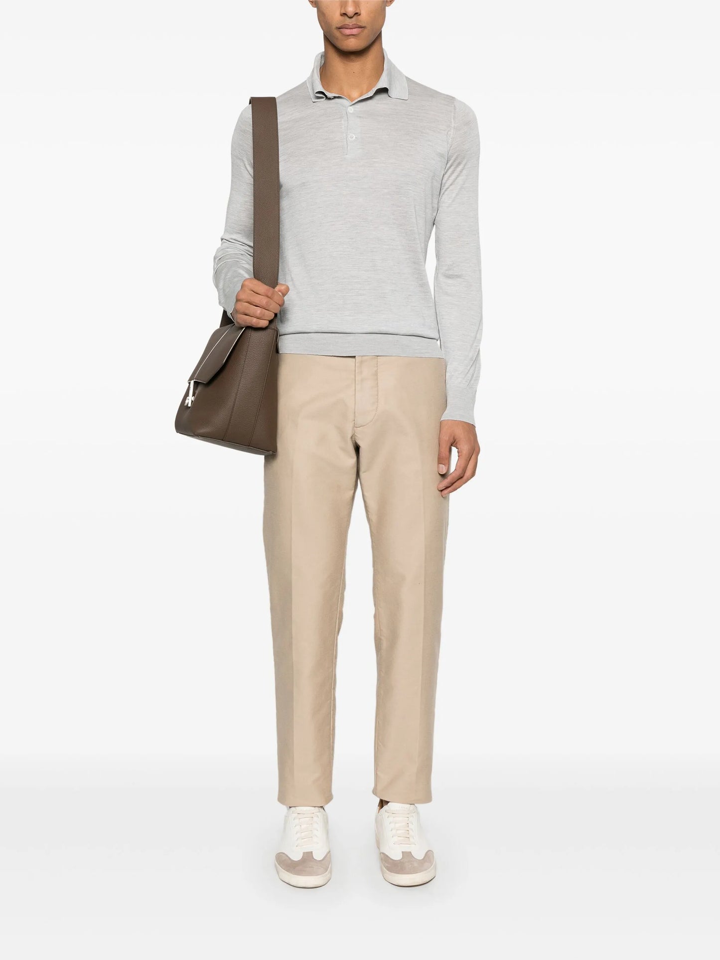 fine-knit polo shirt