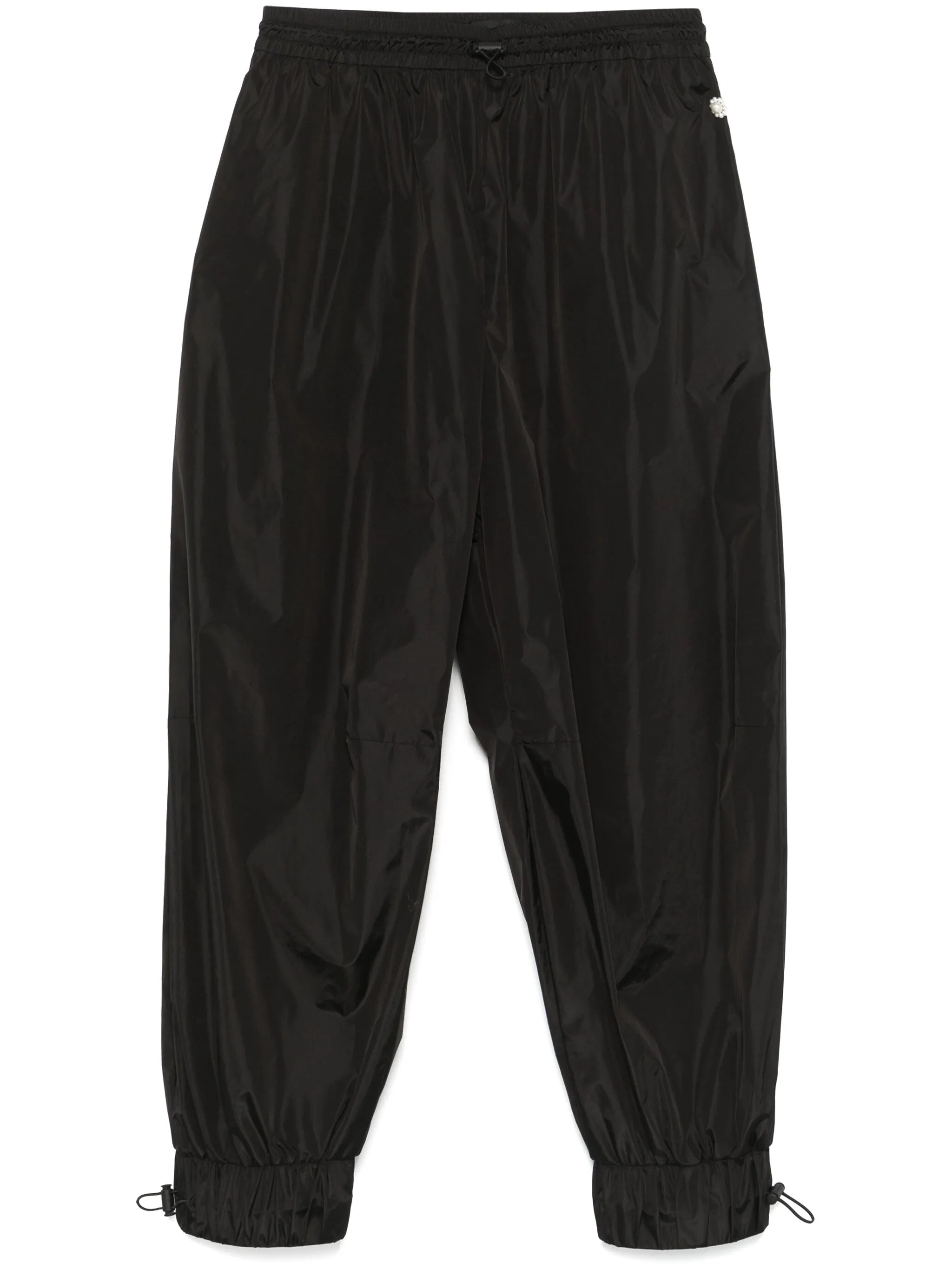 daisy-embellished track pants