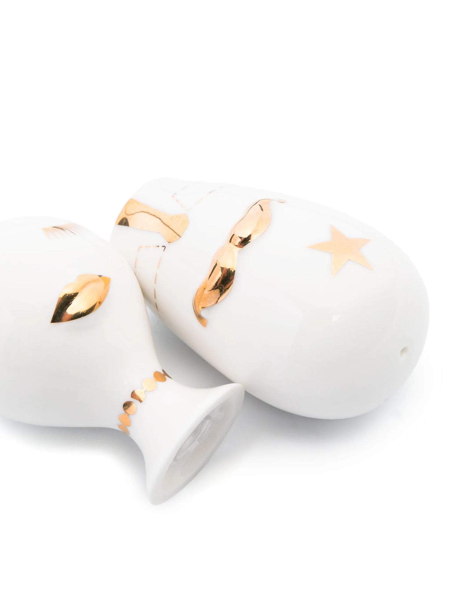 Gilded Mr. & Mrs. Muse shakers (set of two)