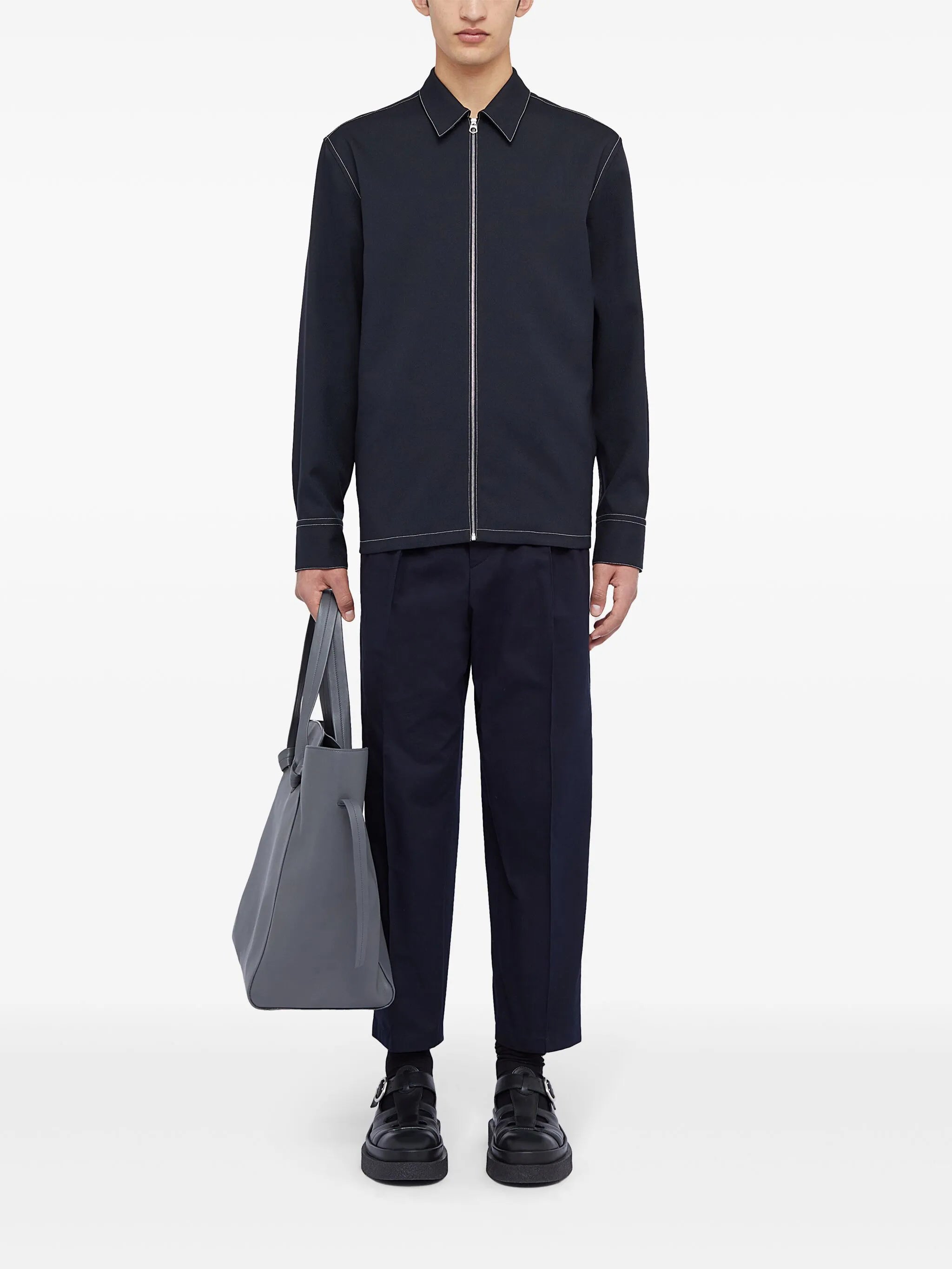 zip-up shirt jacket
