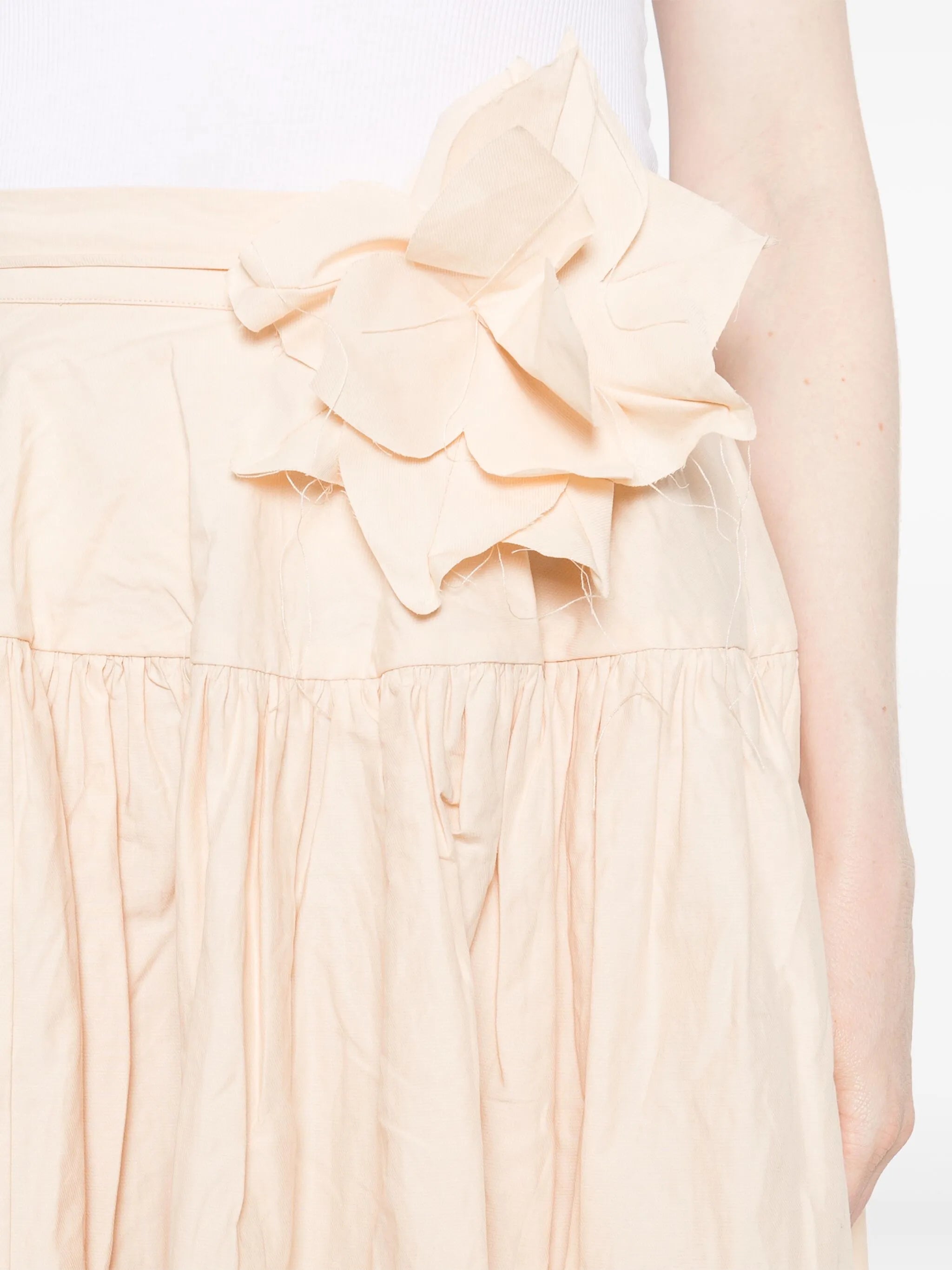 wrinkled midi skirt