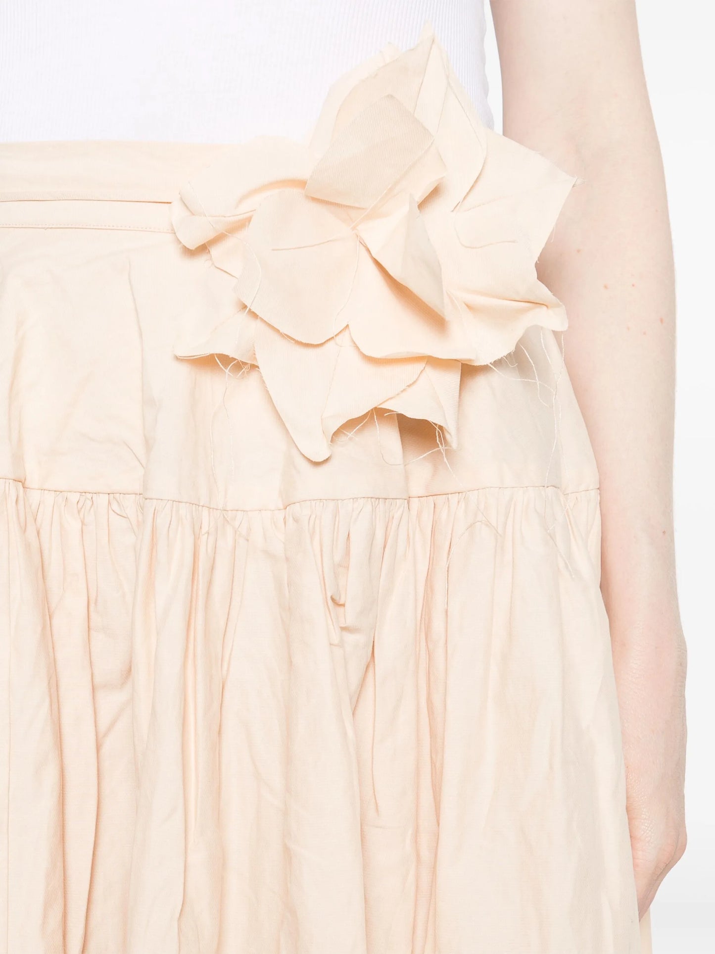 wrinkled midi skirt