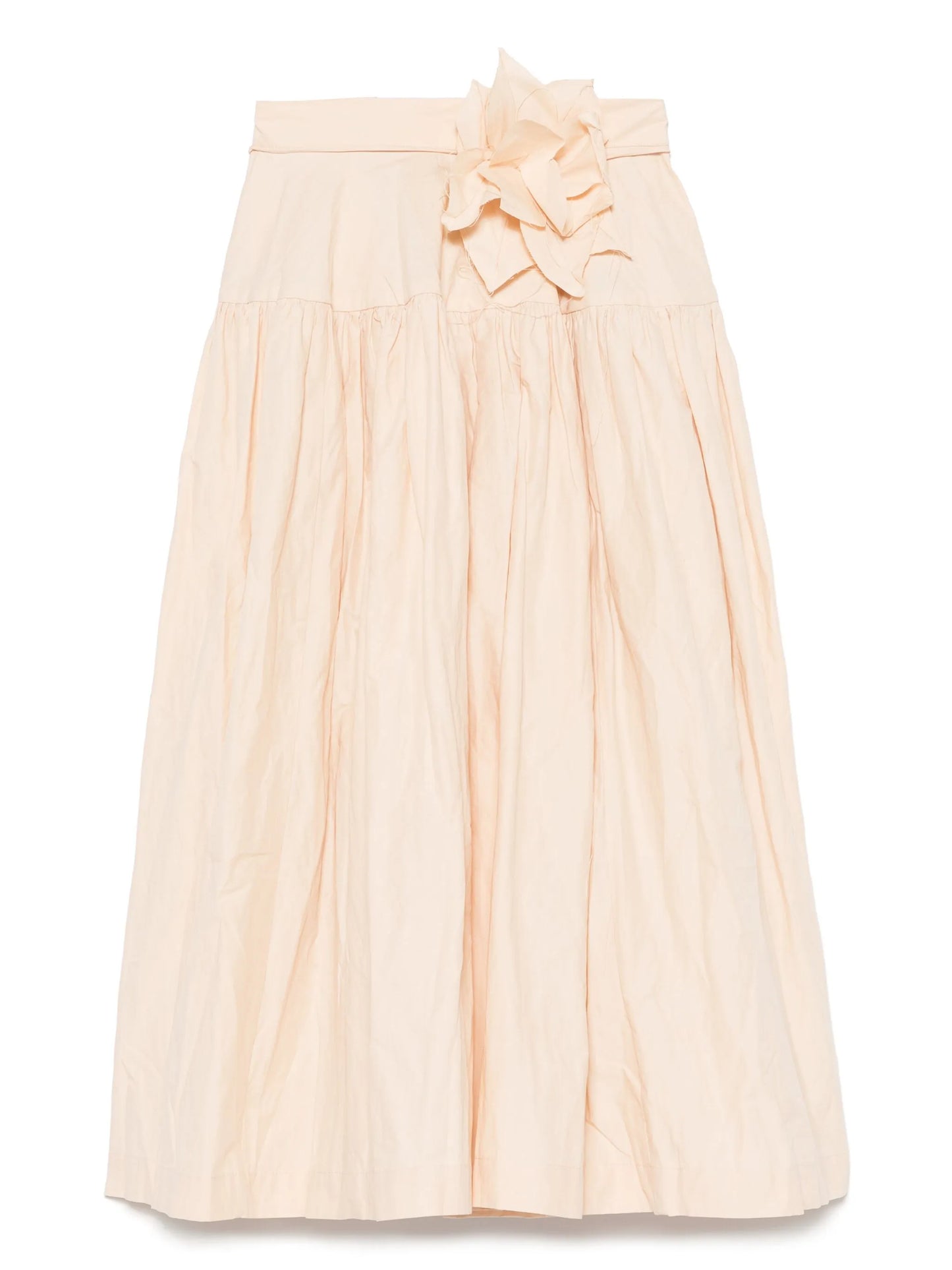 wrinkled midi skirt
