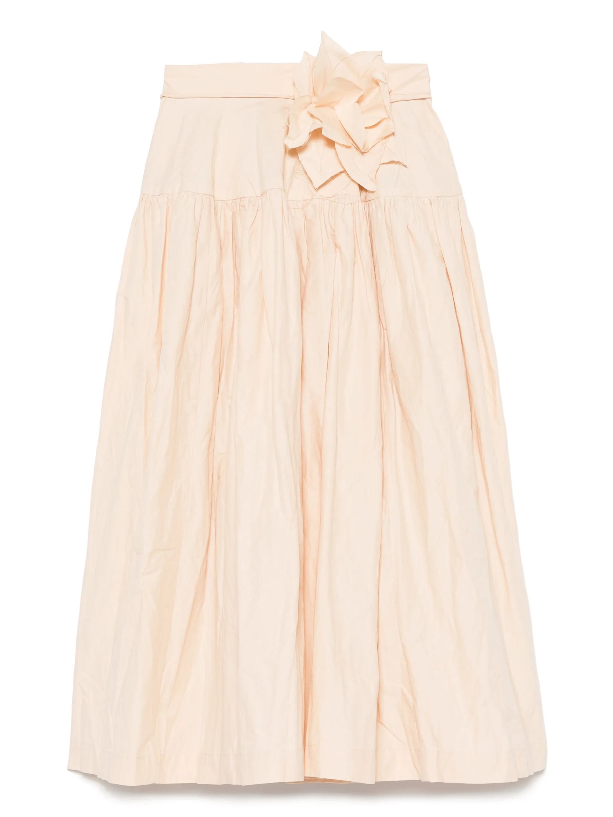 wrinkled midi skirt