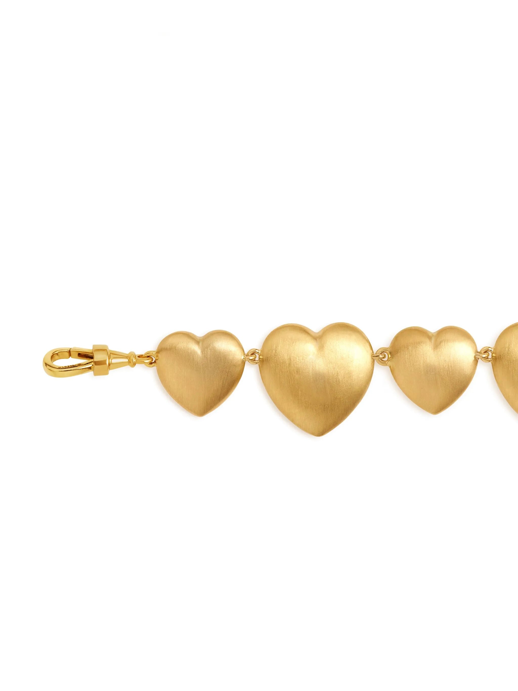 14K yellow gold heart chain necklace