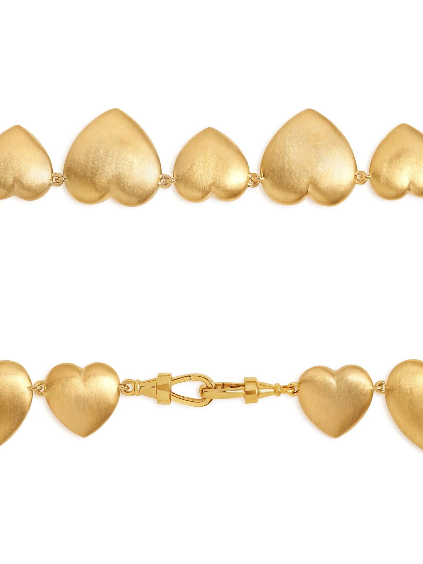 14K yellow gold heart chain necklace